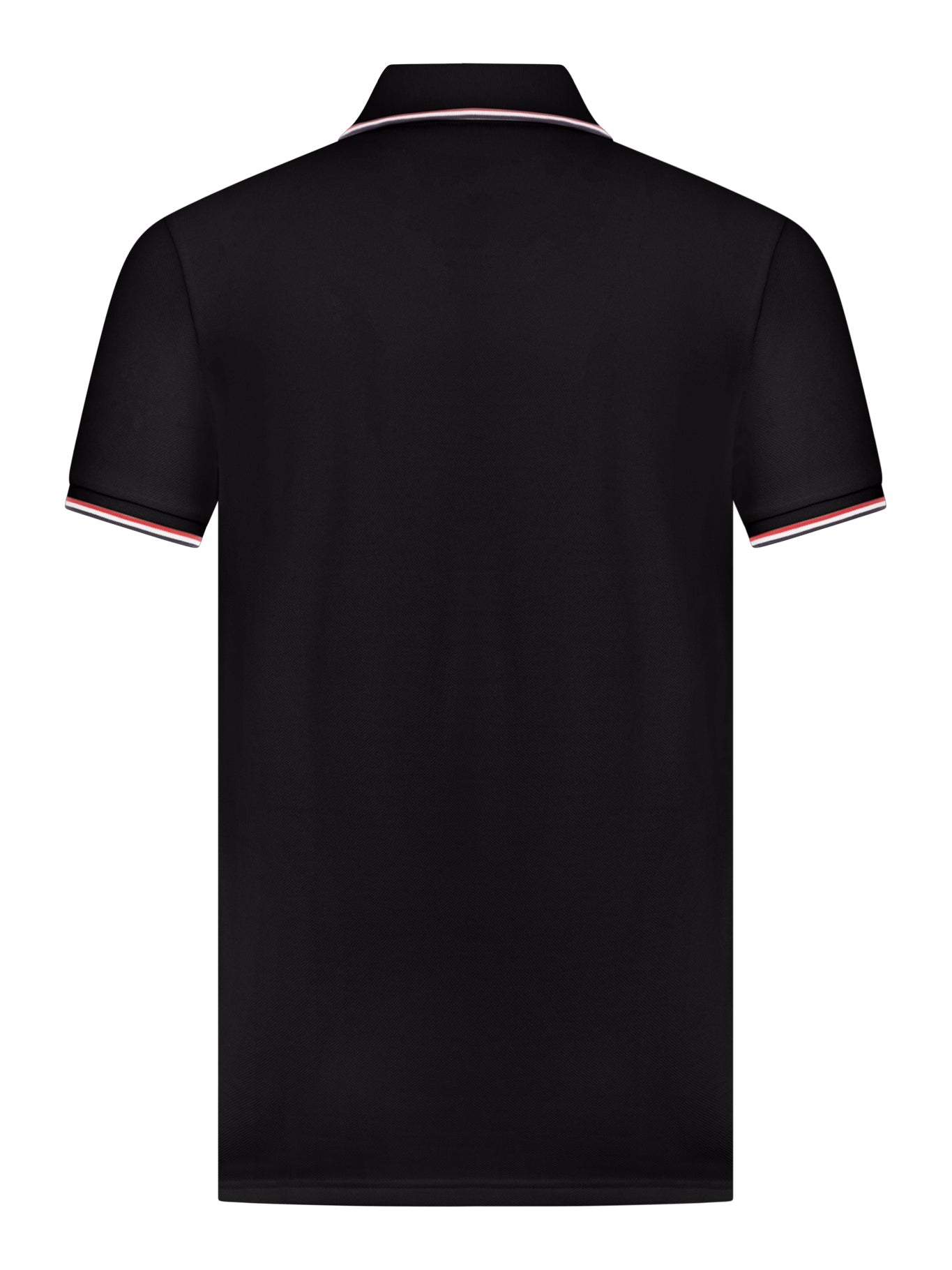 Оригінальна Cotton Piquet Polo Shirt With Tricolour Finishes Moncler – вид ззаду