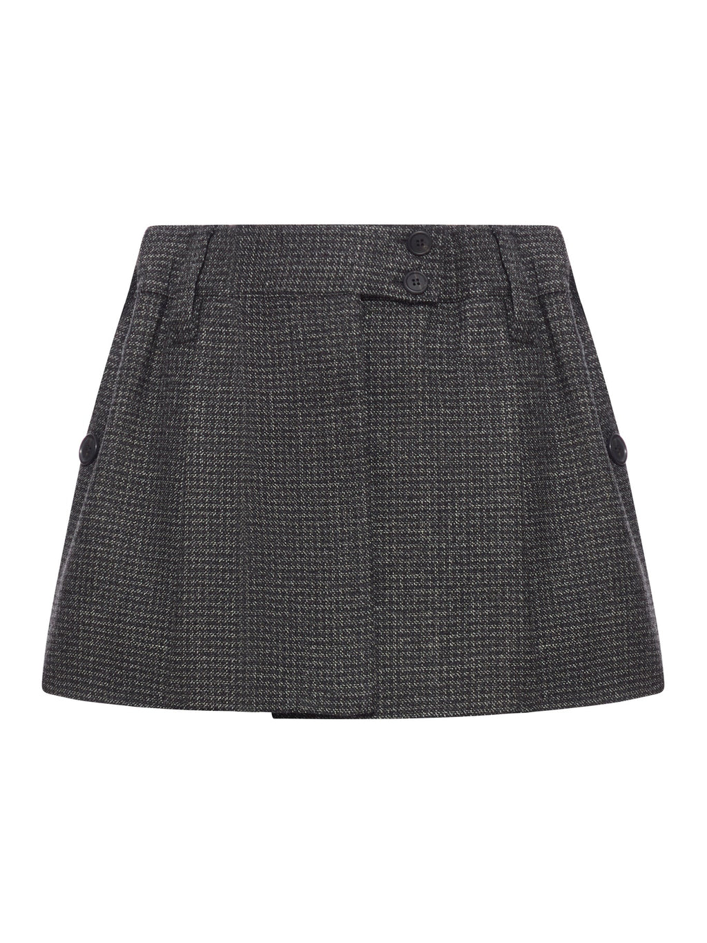 Оригінальна Vichy Pattern Mouliné Wool Mini Skirt Prada – боковий вид