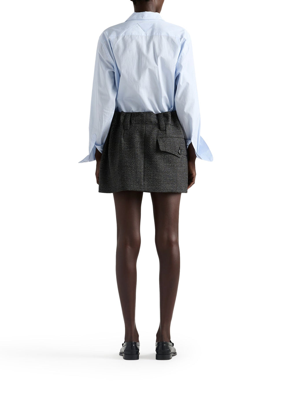 Оригінальна Vichy Pattern Mouliné Wool Mini Skirt Prada – збільшений вид
