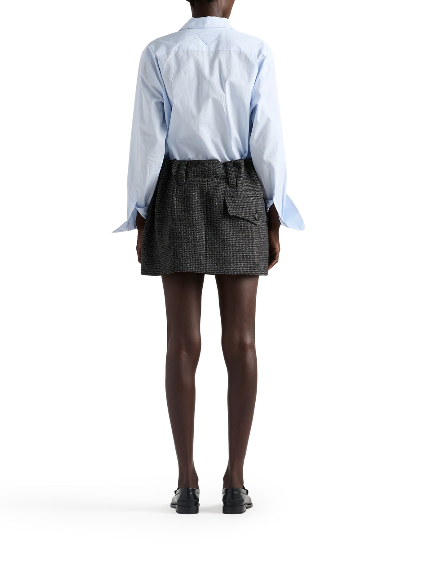 Оригінальна Vichy Pattern Mouliné Wool Mini Skirt Prada – збільшений вид