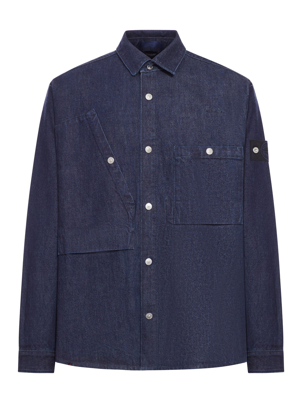 Оригінальна Denim Shirt With Patch Pockets Stone island – боковий вид