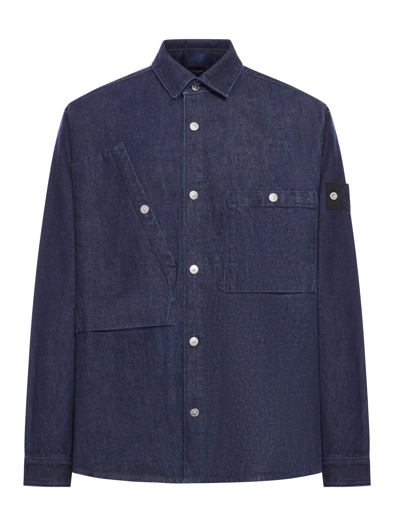 Оригінальна Denim Shirt With Patch Pockets Stone island – боковий вид