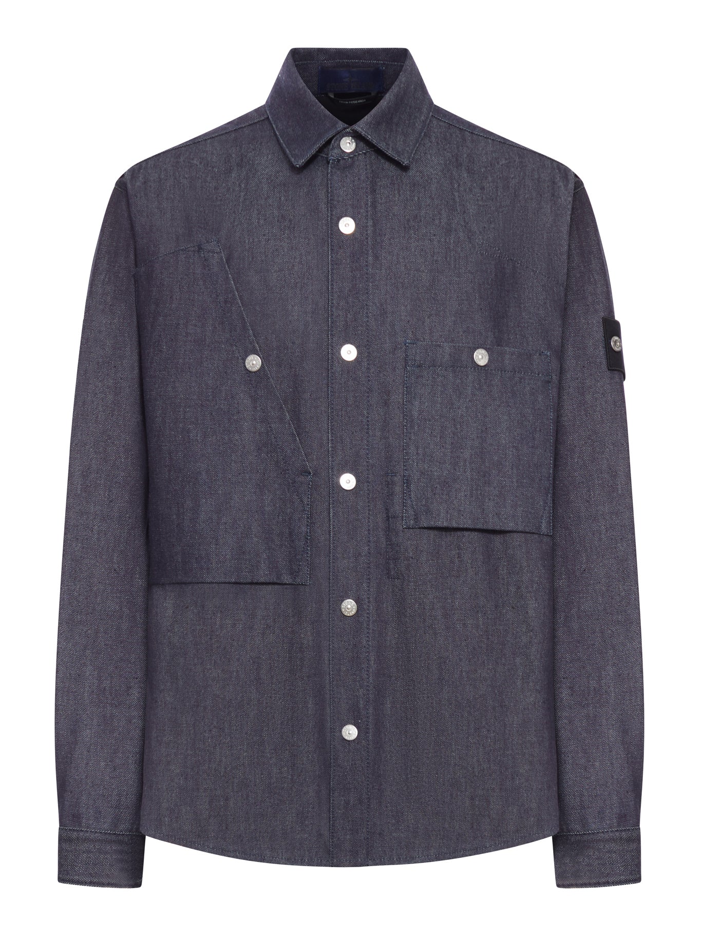 Indigo Denim-Raw Overshirt Stone island оригінал – Купити в Україні – боковий вид