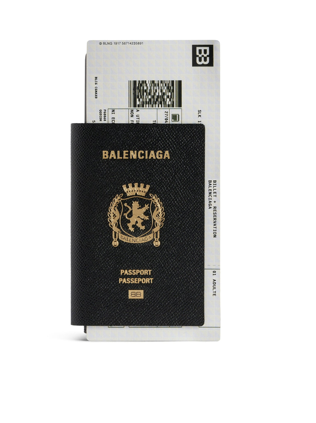 1-Card Long Passport Wallet In Black Balenciaga оригінал – Купити в Україні – боковий вид