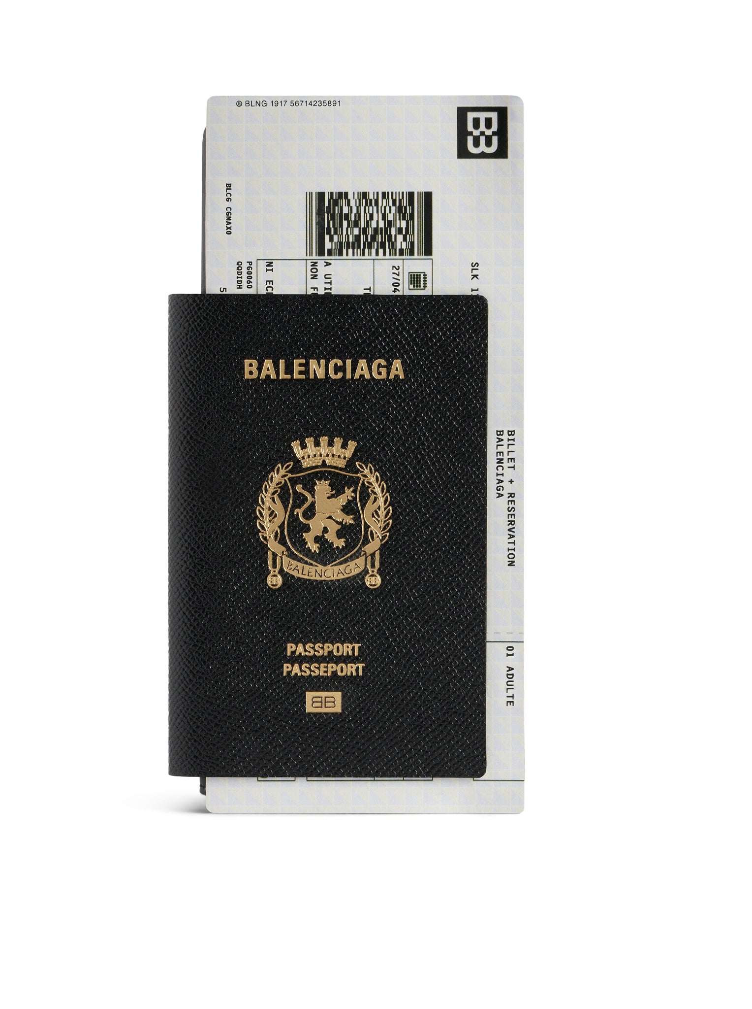 1-Card Long Passport Wallet In Black Balenciaga оригінал – Купити в Україні – боковий вид