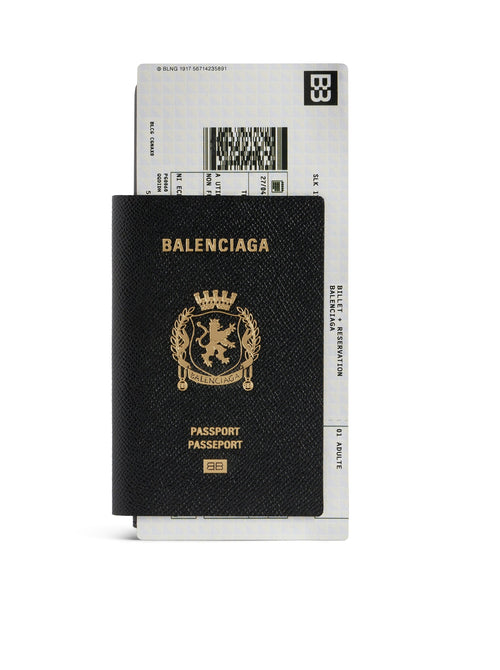 1-Card Long Passport Wallet In Black Balenciaga оригінал – Купити в Україні – боковий вид
