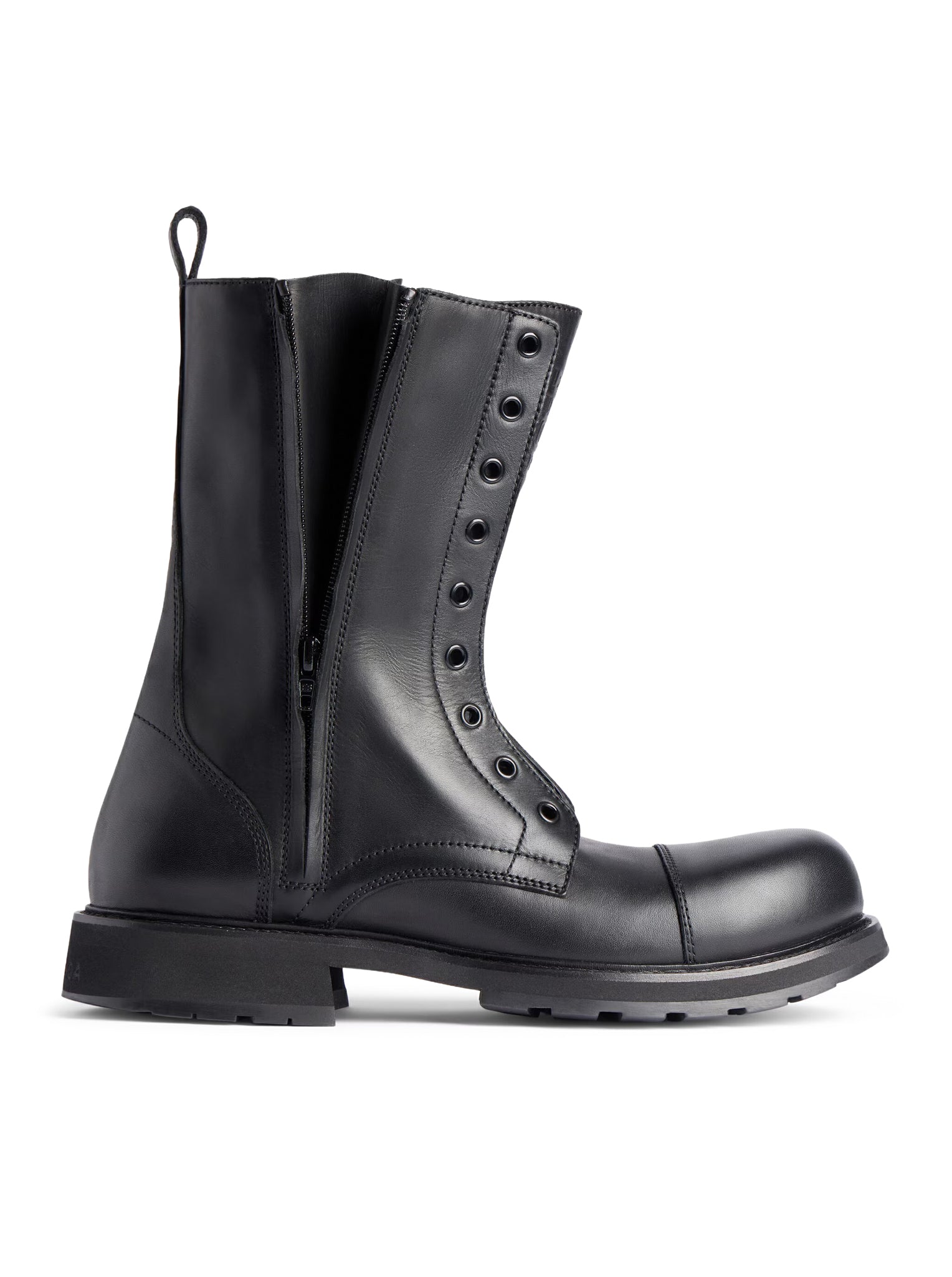 Lace-Up Boot In Soft Calf Leather Balenciaga – Гарантія оригінальності – боковий вид