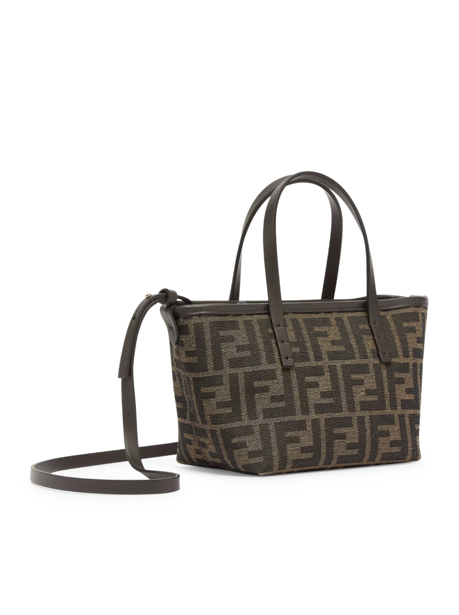 Оригінальна Roll Mini In Jaquard Ff Brown Fendi – вид ззаду