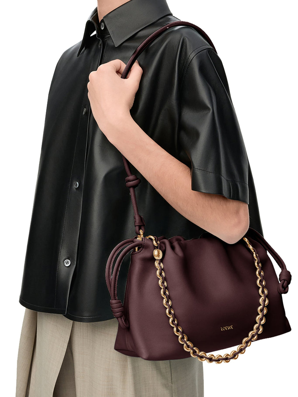 Medium Flamenco Bag In Soft Lambskin Nappa Loewe – Гарантія оригінальності – вид ззаду