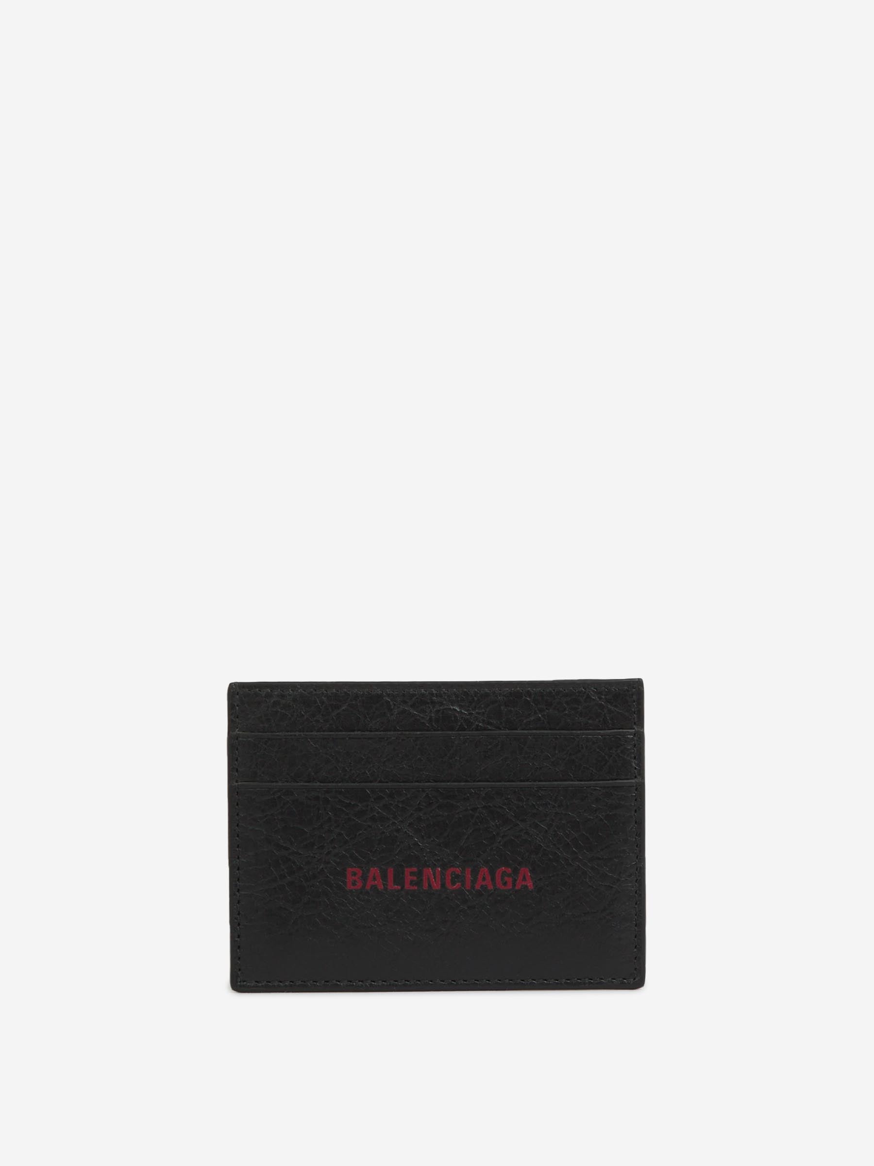 Leather Logo Card Holder Balenciaga оригінал – Купити в Україні – боковий вид