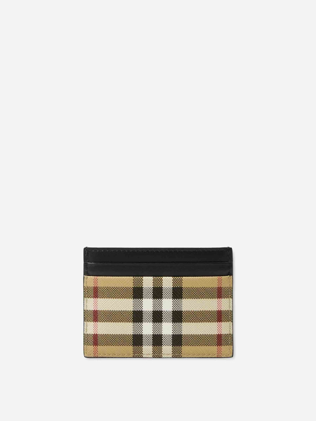 Оригінальна Check Leather Card Holder Burberry – боковий вид