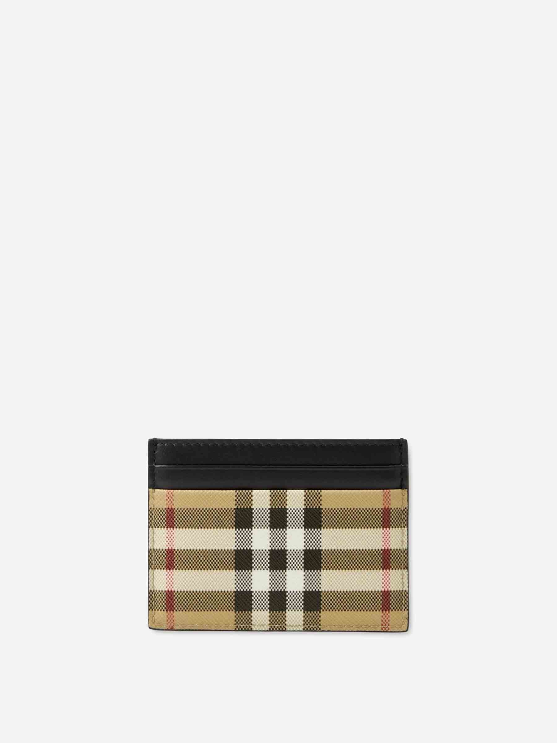 Оригінальна Check Leather Card Holder Burberry – вид ззаду