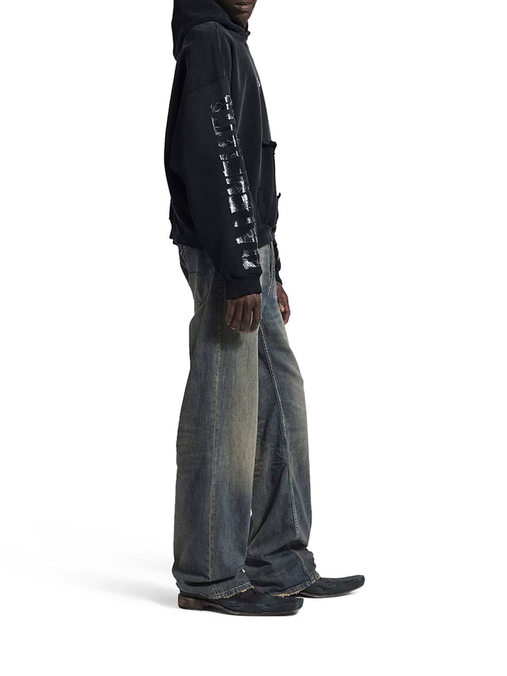 Оригінальна Transparent Tape Hoodie With Torn Pocket Balenciaga – збільшений вид