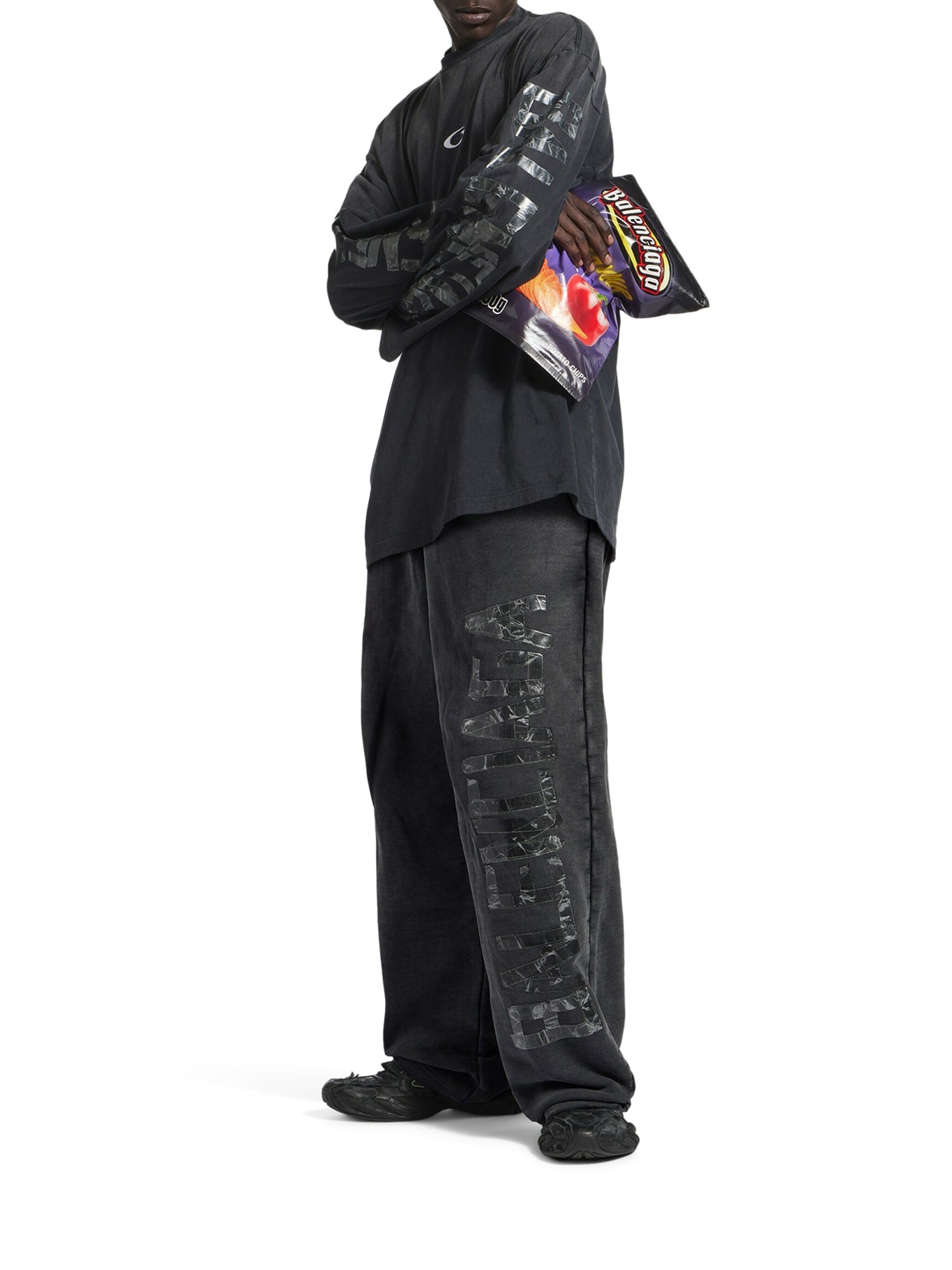 Оригінальна Wide Trousers With Transparent Tape Balenciaga – вид ззаду