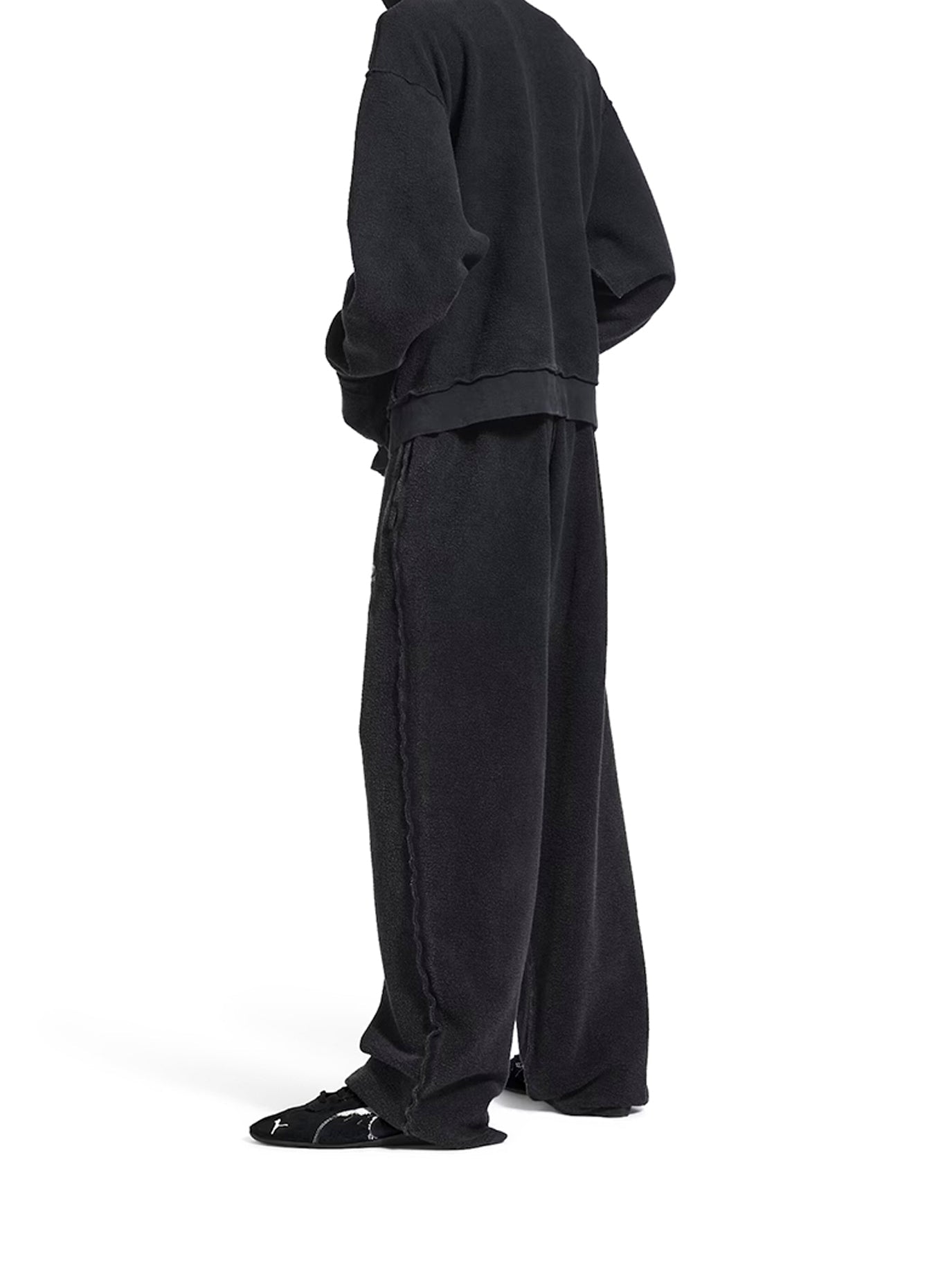 3b Sports Icon Inside-Out Zip-Up Sweatshirt In Faded Black Balenciaga оригінал – Купити в Україні – збільшений вид