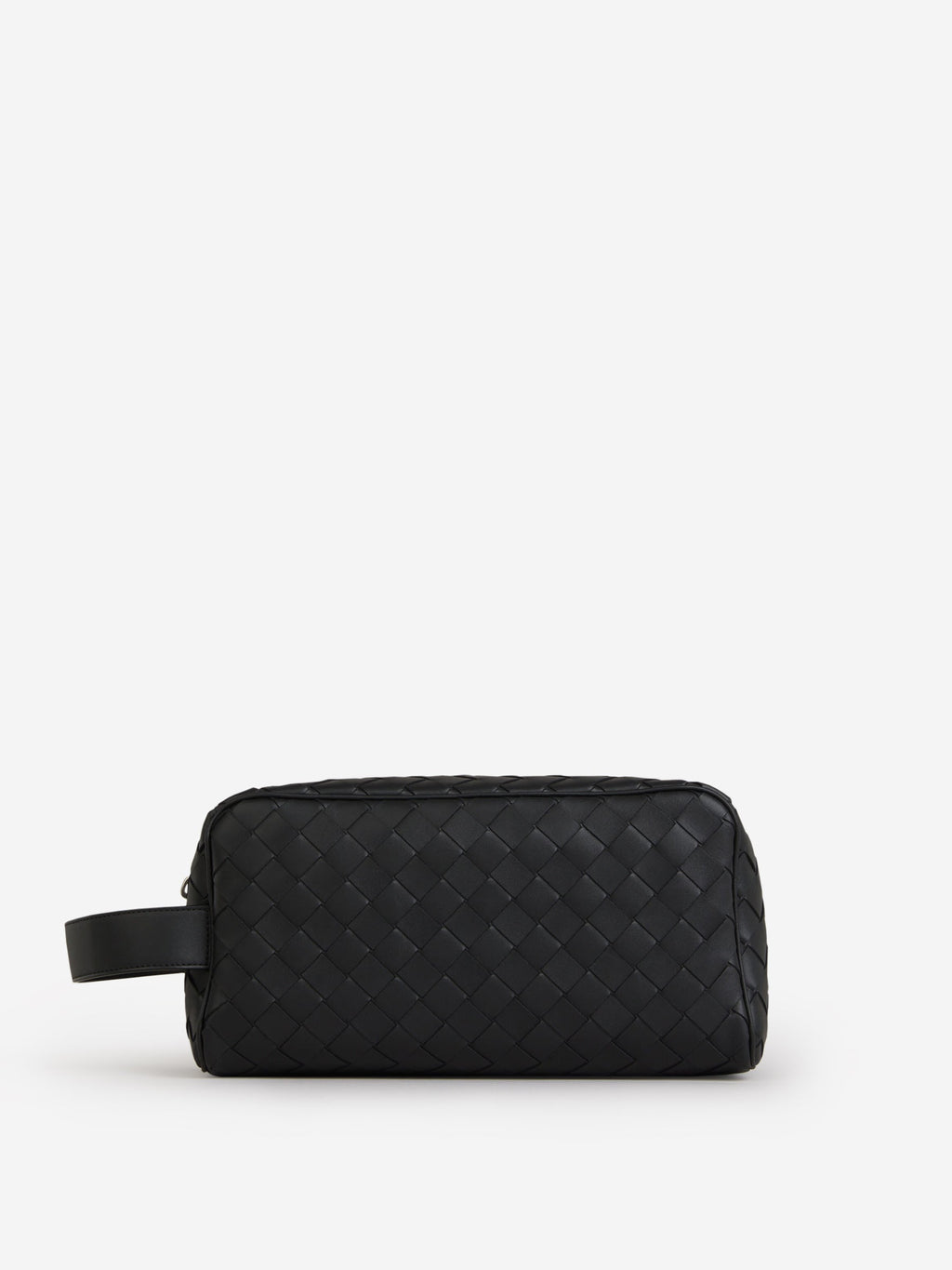 Intrecciato Leather Toiletry Bag Bottega veneta – Гарантія оригінальності – боковий вид