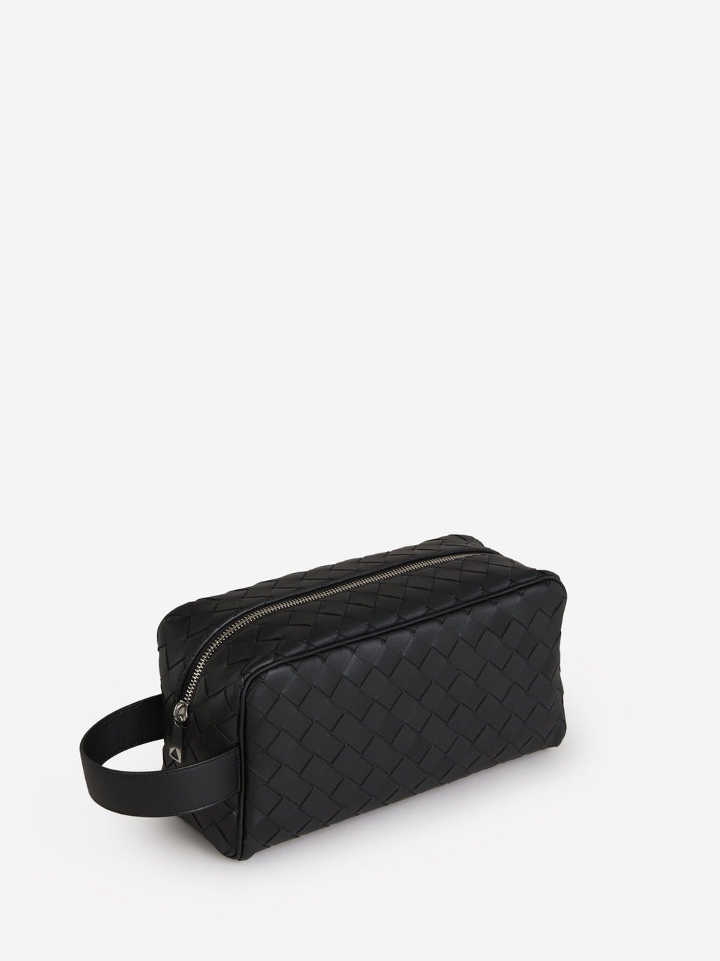 Intrecciato Leather Toiletry Bag Bottega veneta – Гарантія оригінальності – вид ззаду