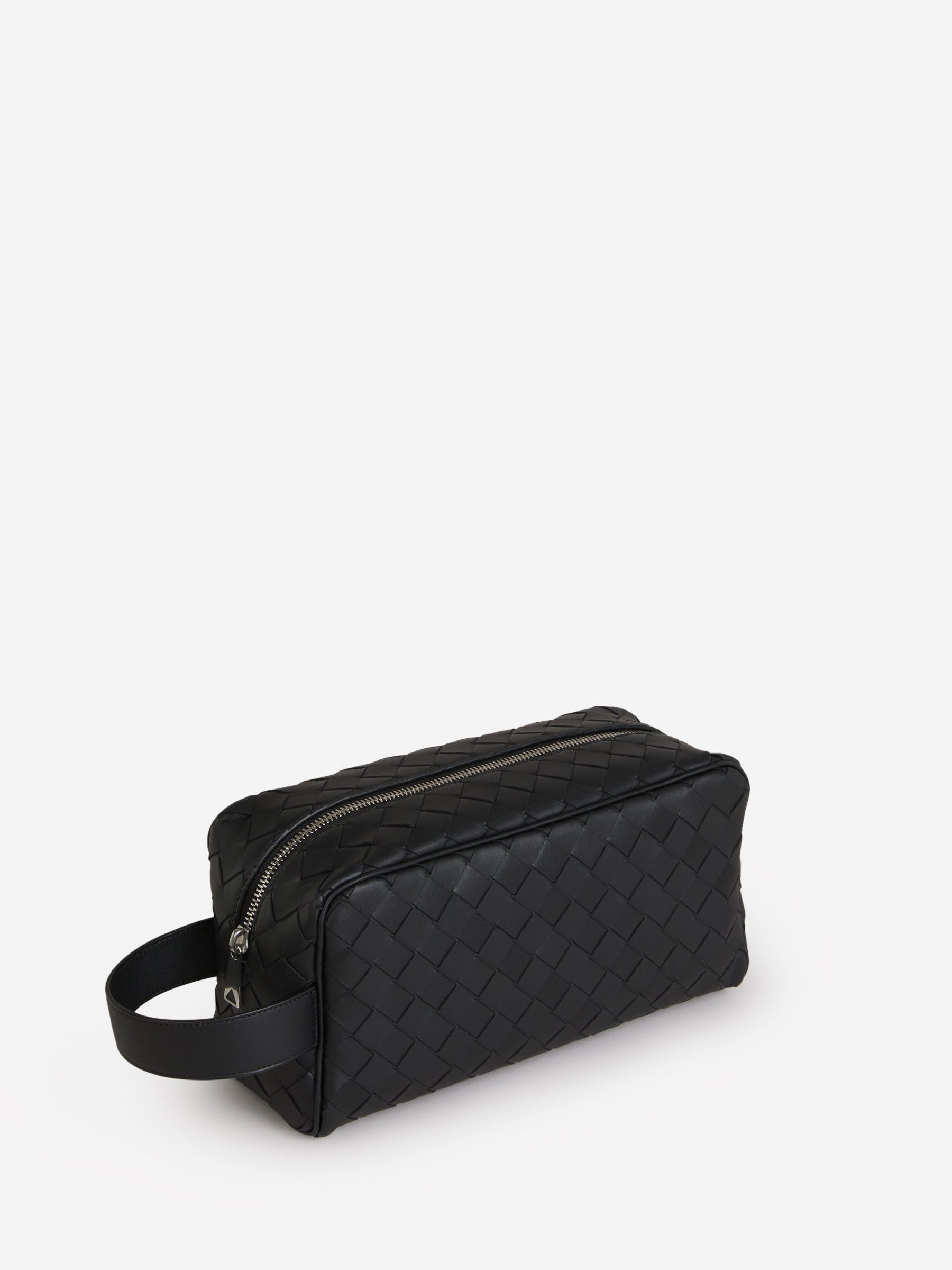 Intrecciato Leather Toiletry Bag Bottega veneta – Гарантія оригінальності – вид ззаду