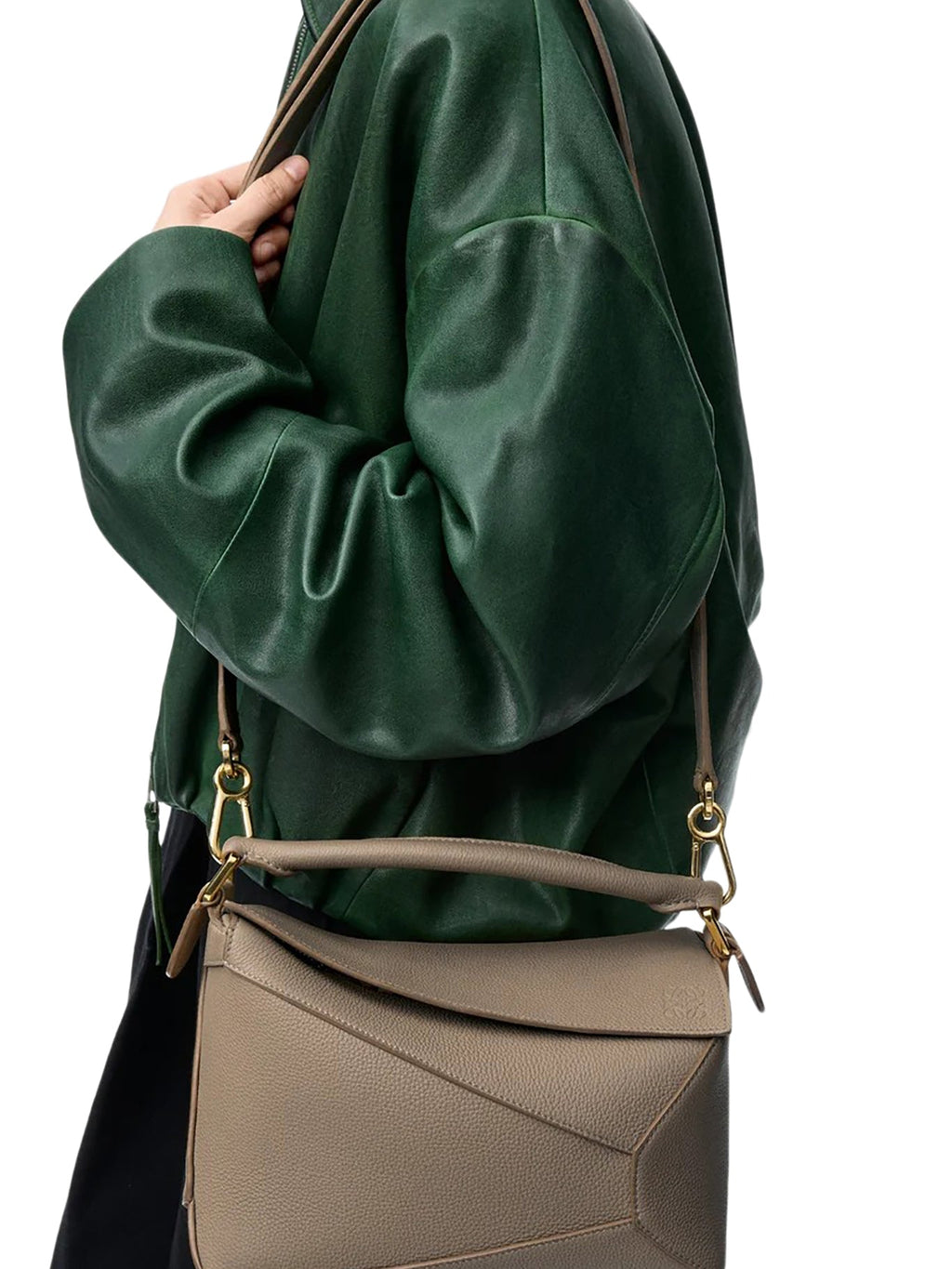 Small Puzzle Edge Bag In Grained Calfskin Loewe – Гарантія оригінальності – детальний вид