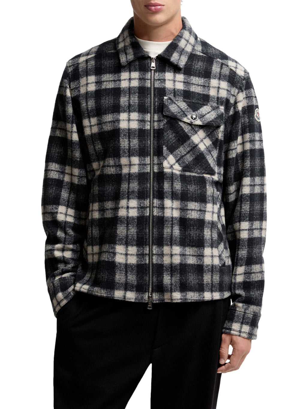 Long-Sleeved Tartan Shirt Moncler – Гарантія оригінальності – детальний вид