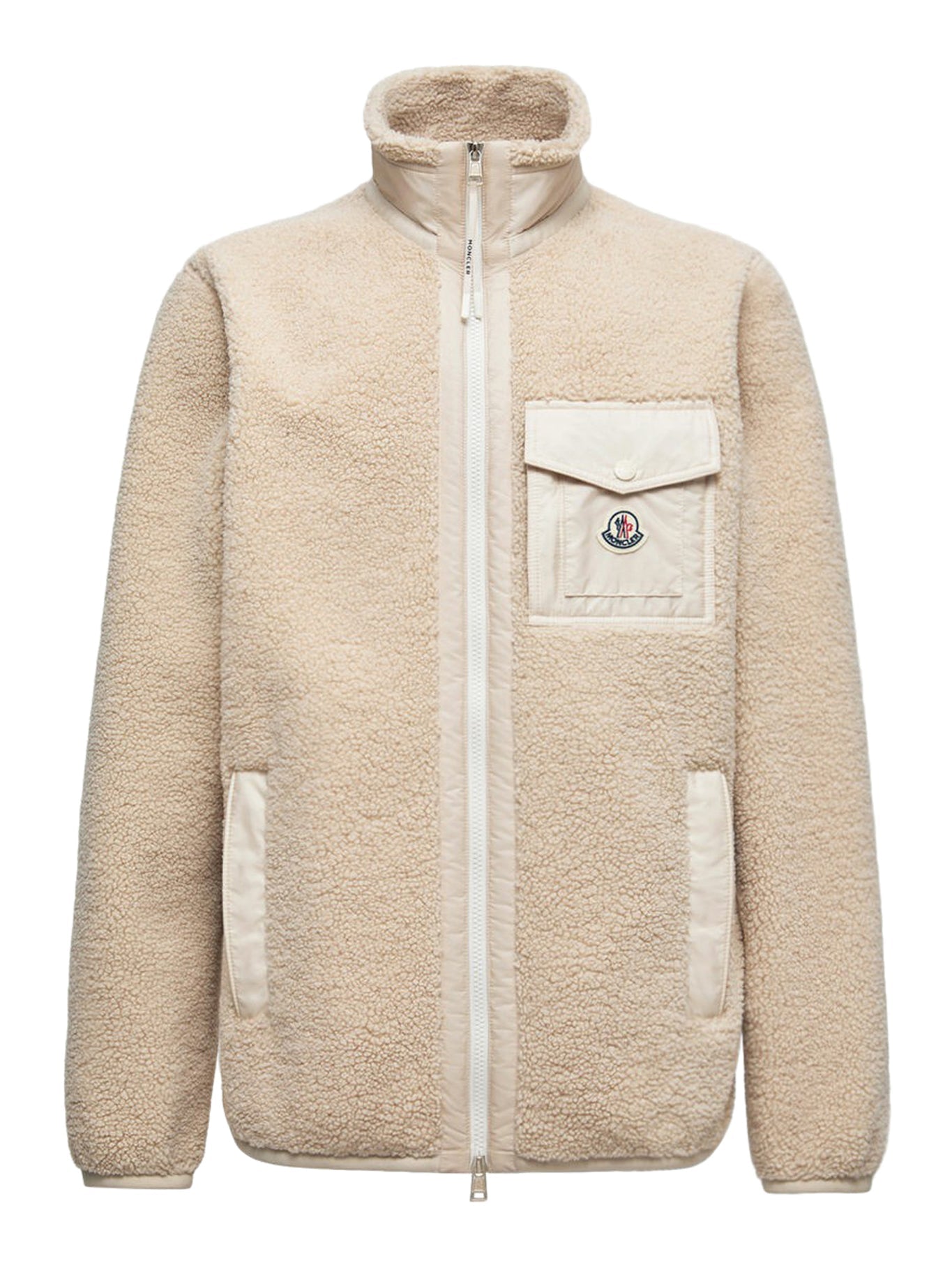 Teddy-Effect Fleece Sweatshirt With Zip And Pocket Moncler оригінал – Купити в Україні – боковий вид