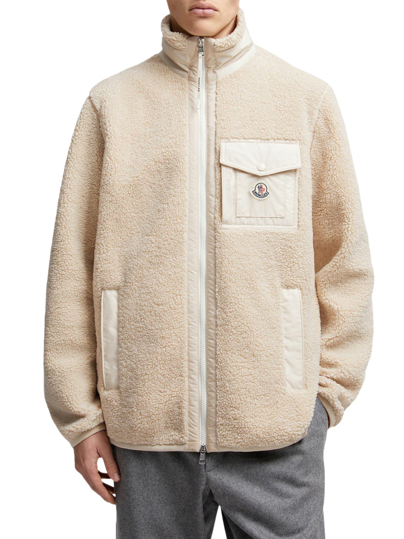 Teddy-Effect Fleece Sweatshirt With Zip And Pocket Moncler оригінал – Купити в Україні – детальний вид