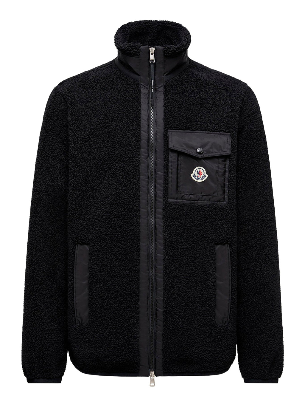 Teddy-Effect Fleece Sweatshirt With Zip And Pocket Moncler оригінал – Купити в Україні – боковий вид