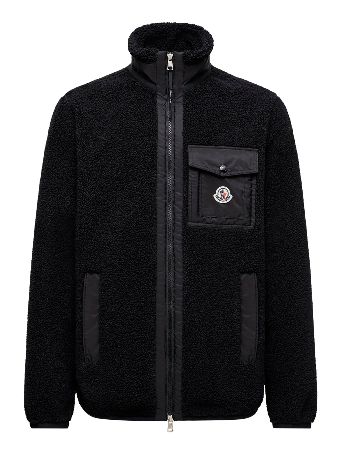 Teddy-Effect Fleece Sweatshirt With Zip And Pocket Moncler оригінал – Купити в Україні – боковий вид