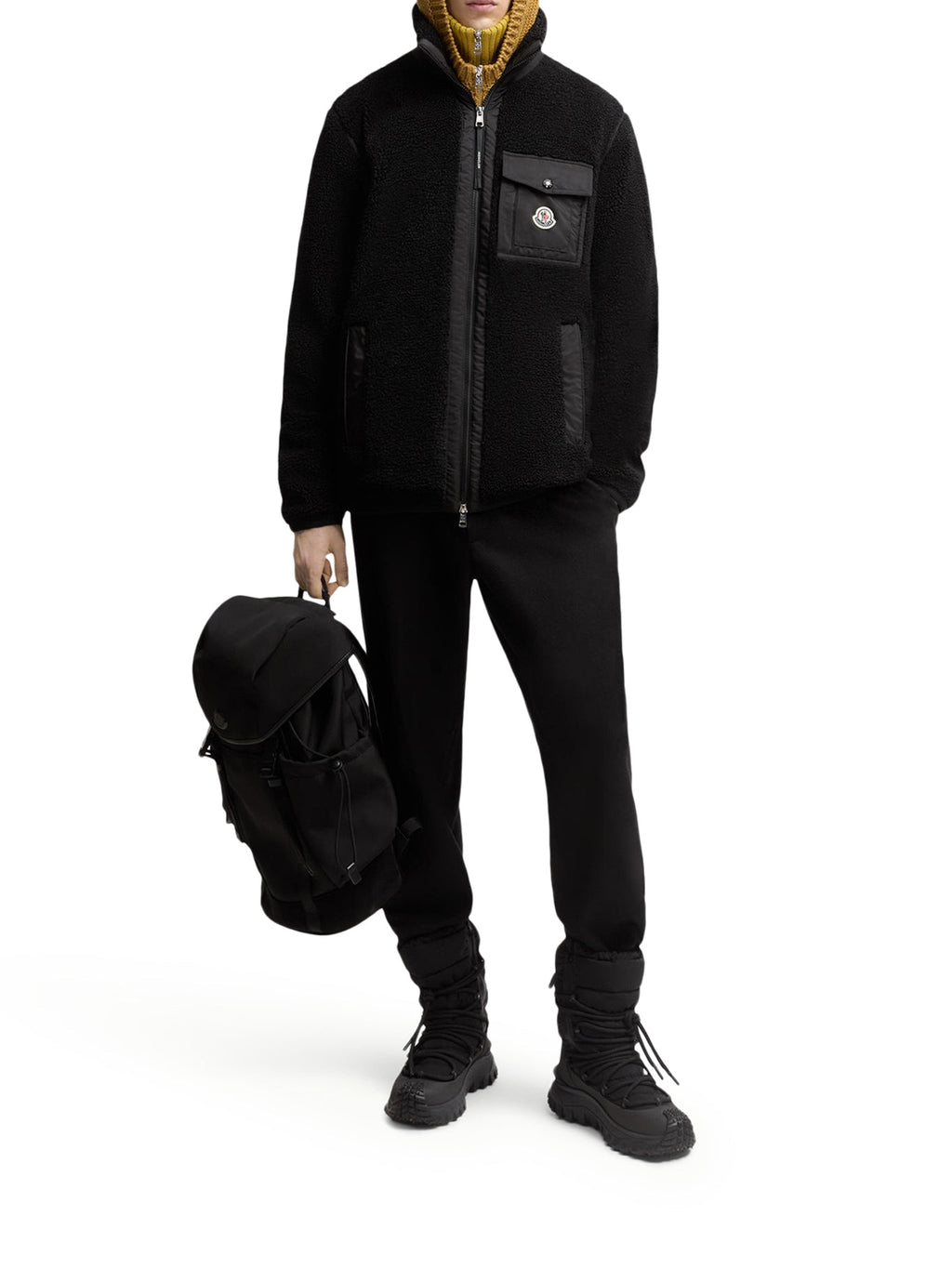 Teddy-Effect Fleece Sweatshirt With Zip And Pocket Moncler оригінал – Купити в Україні – вид ззаду