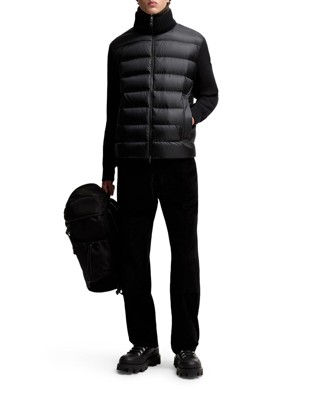 Оригінальна Wool And Cashmere Padded Cardigan With Zip Moncler – вид ззаду