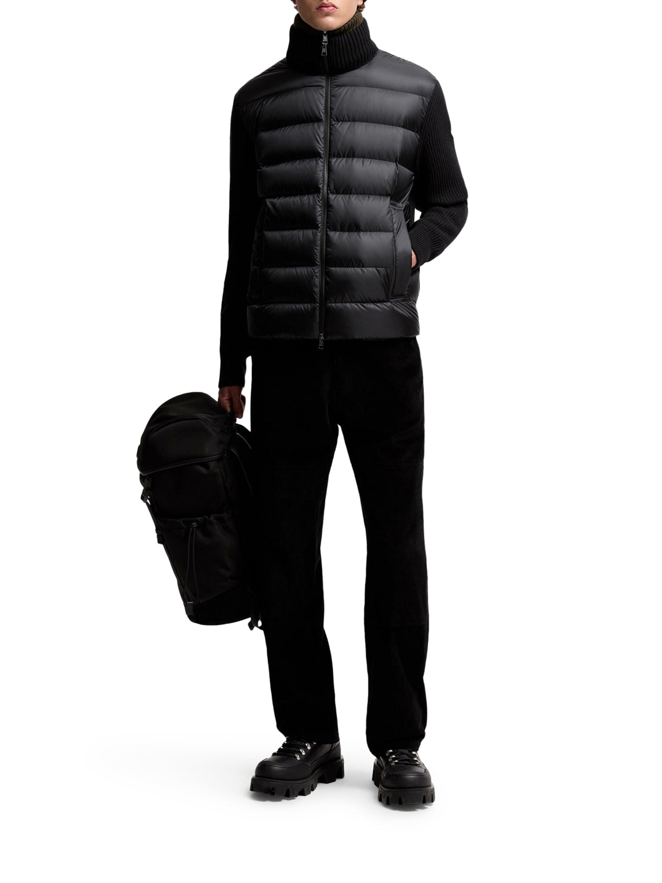 Оригінальна Wool And Cashmere Padded Cardigan With Zip Moncler – вид ззаду