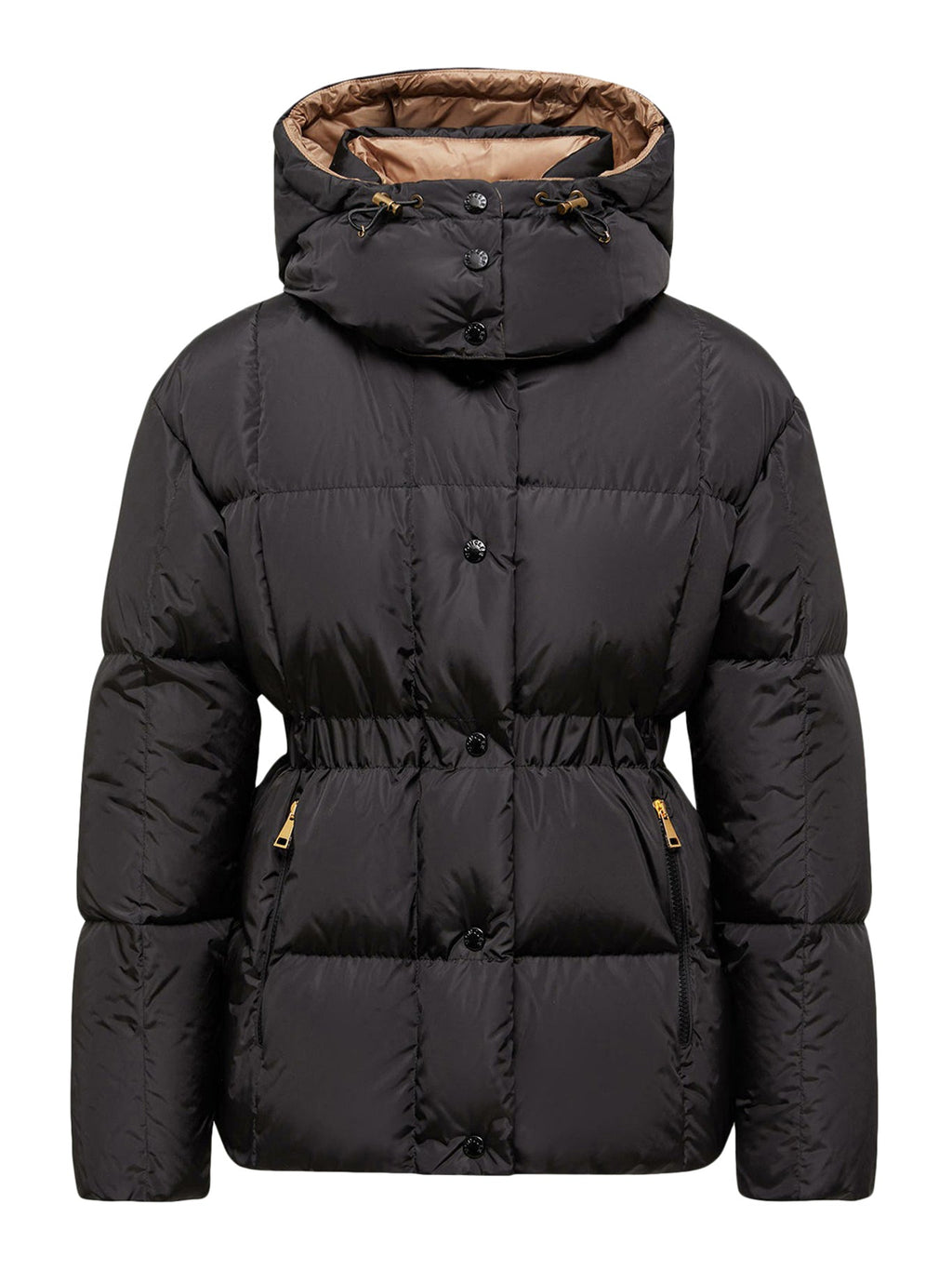 Оригінальна Short Down Jacket With Hood And Checked Quilting Agneux Moncler – боковий вид