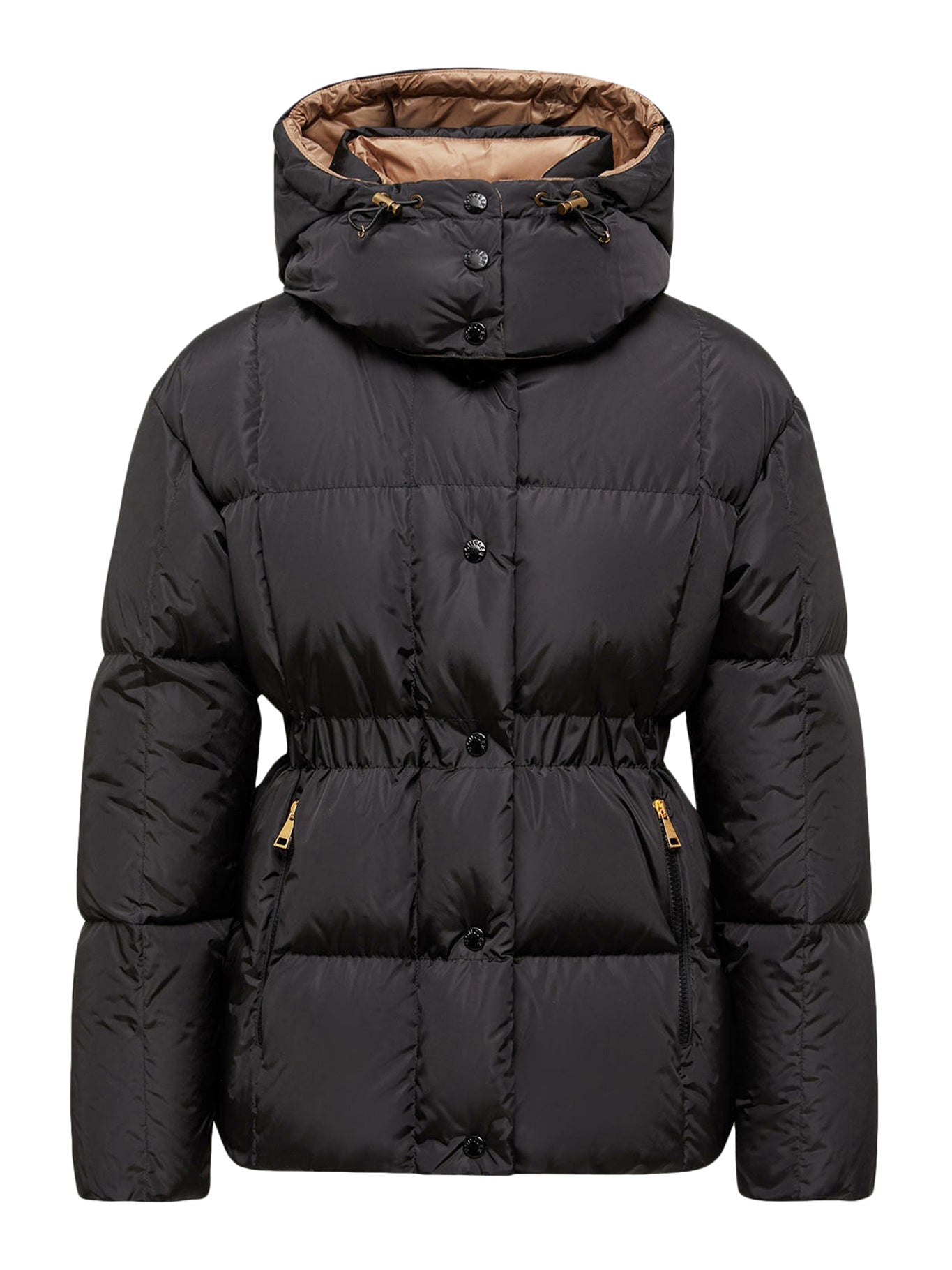 Оригінальна Short Down Jacket With Hood And Checked Quilting Agneux Moncler – боковий вид