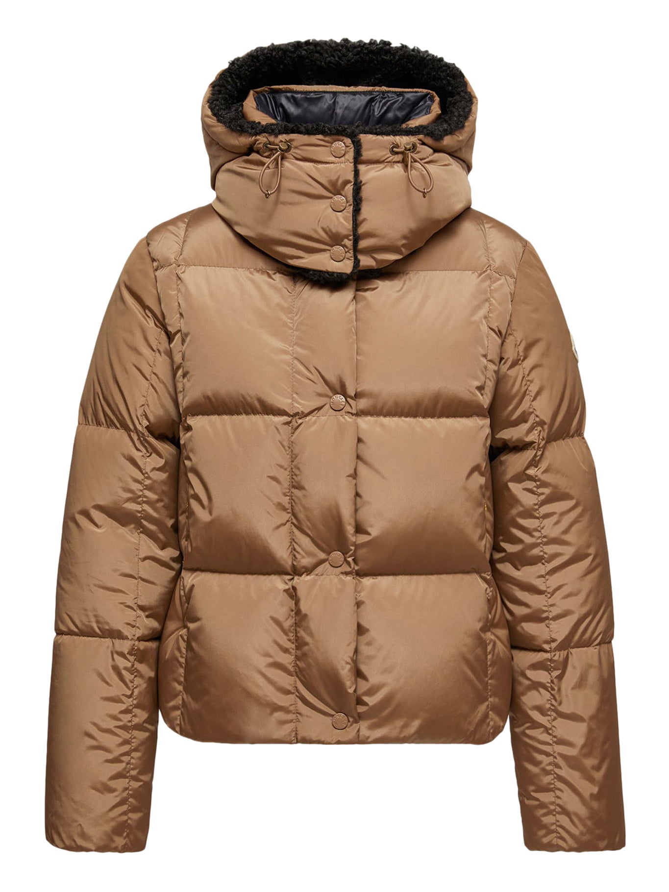 Castelnou Short Down Jacket With Hood And Checked Quilting Moncler – Гарантія оригінальності – боковий вид