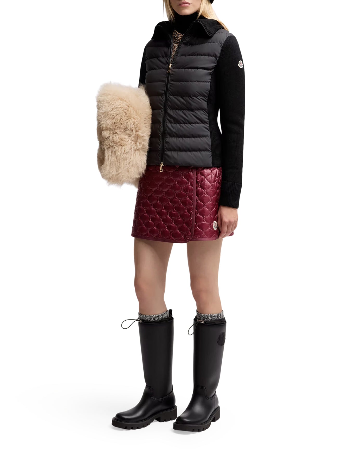 Wool Padded Cardigan With Zip Moncler оригінал – Купити в Україні – вид ззаду