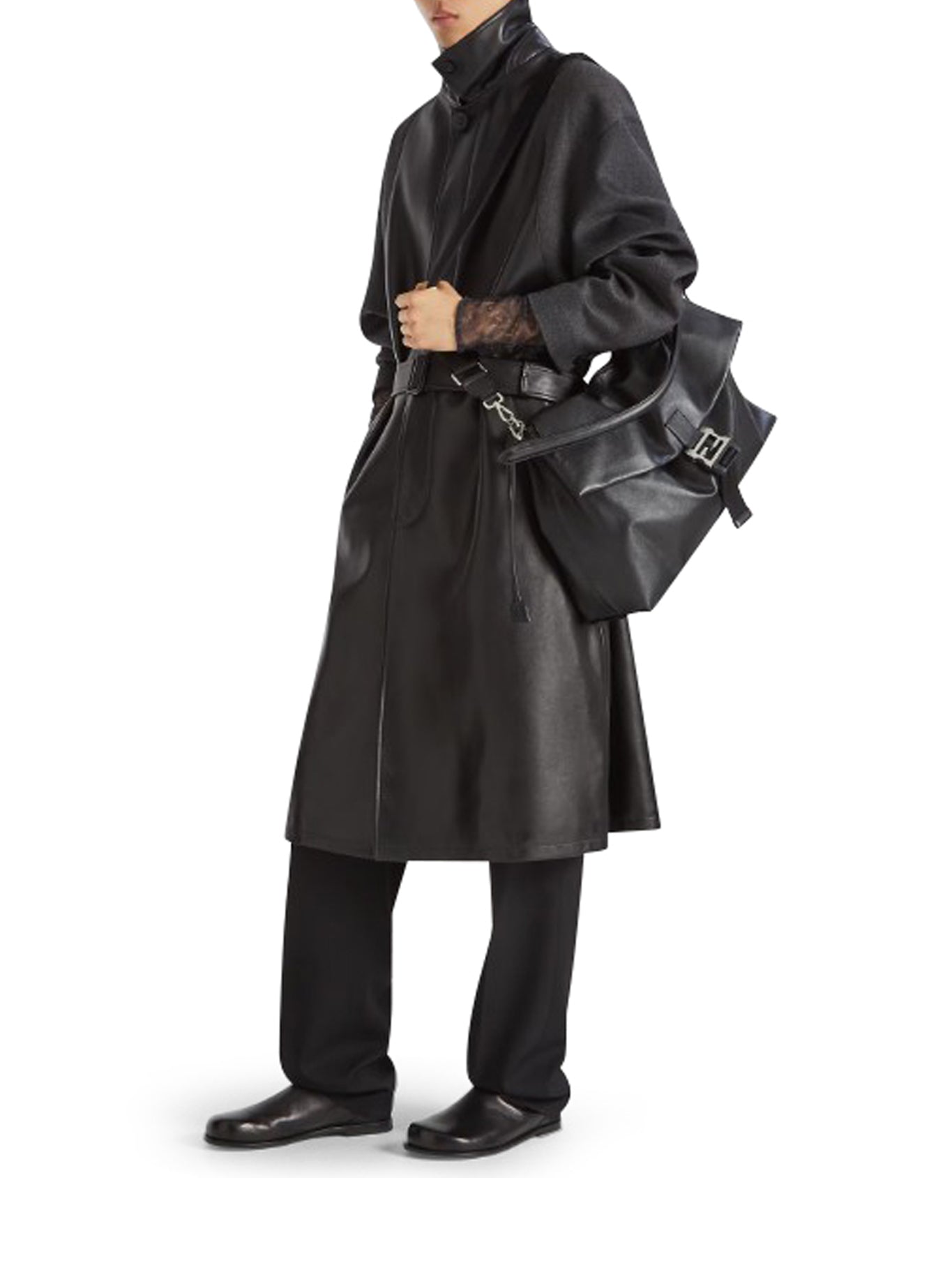 Оригінальна FLUX MAXI MESSENGER LEATHER BAG FENDI – вид ззаду