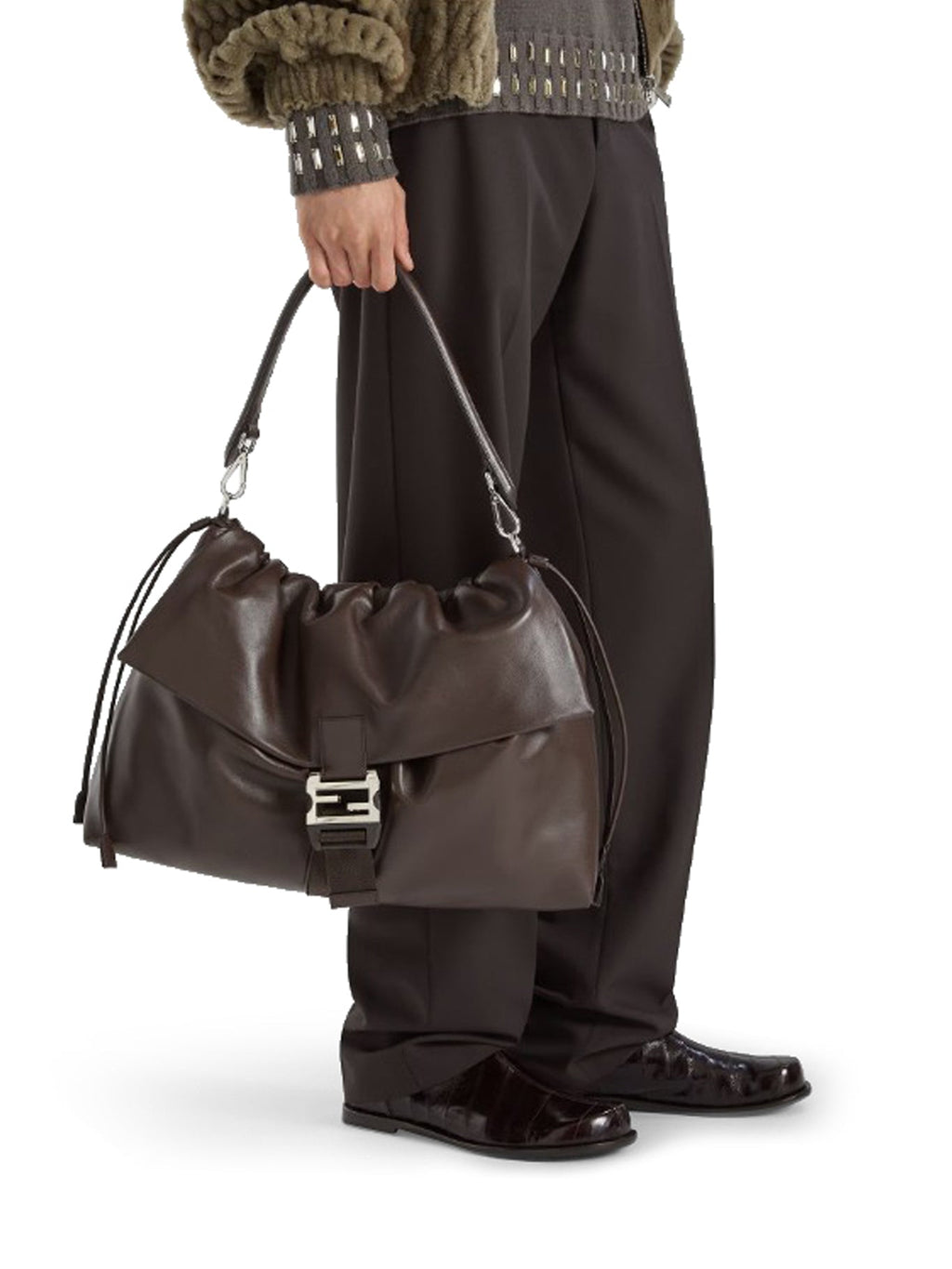 Оригінальна Flux Maxi Messenger Leather Bag Fendi – детальний вид