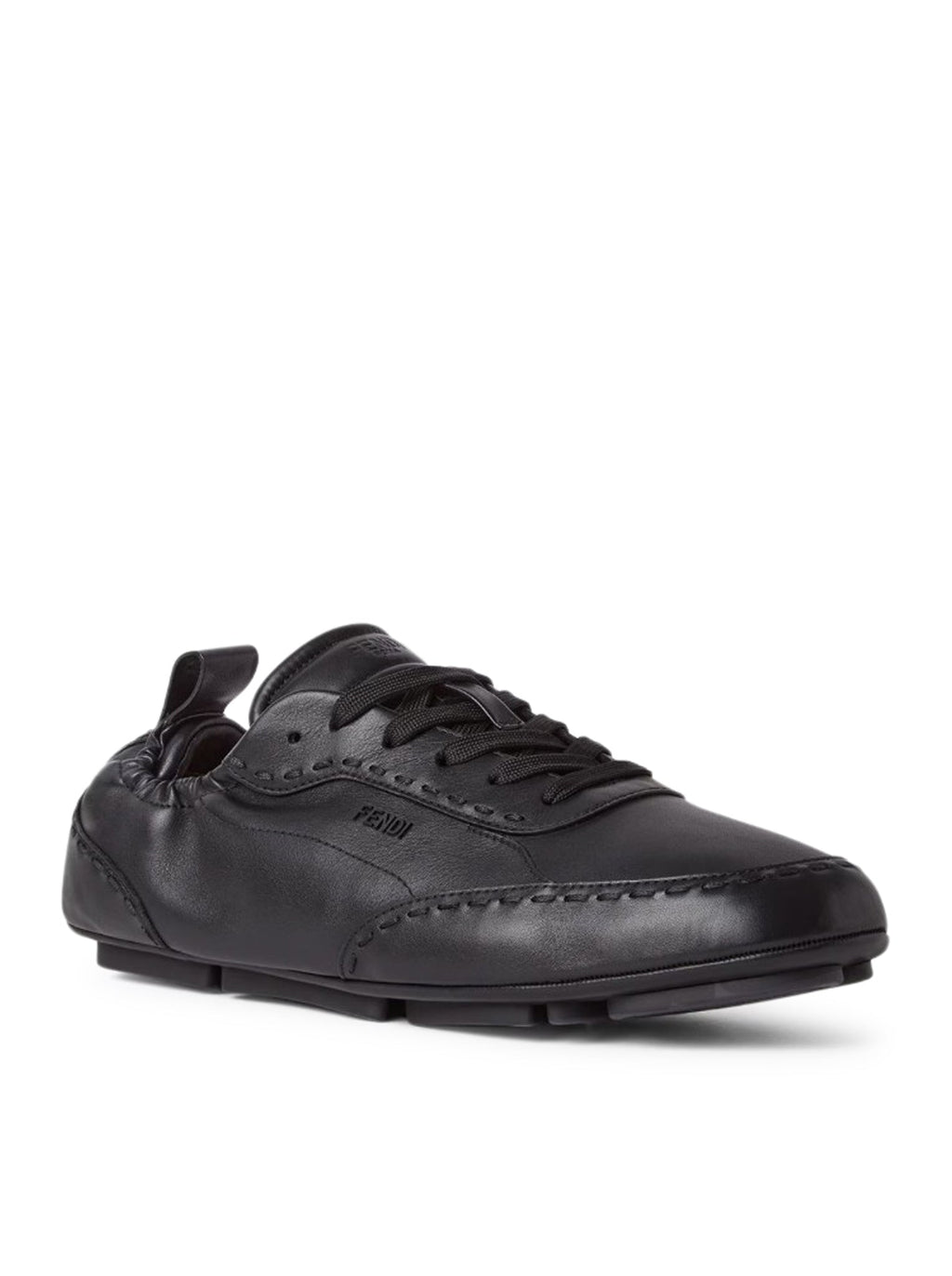 Оригінальна Fit Low Top Sneakers In Black Leather Fendi – вид ззаду