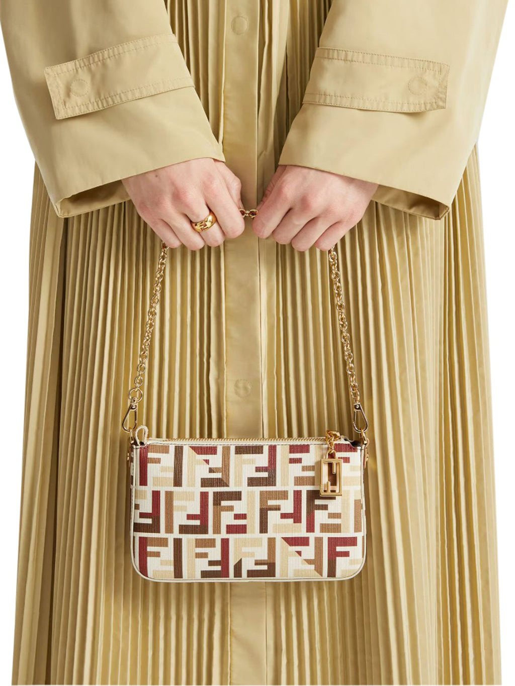 Оригінальна Pouch With Fabric Chain Fendi – вид ззаду