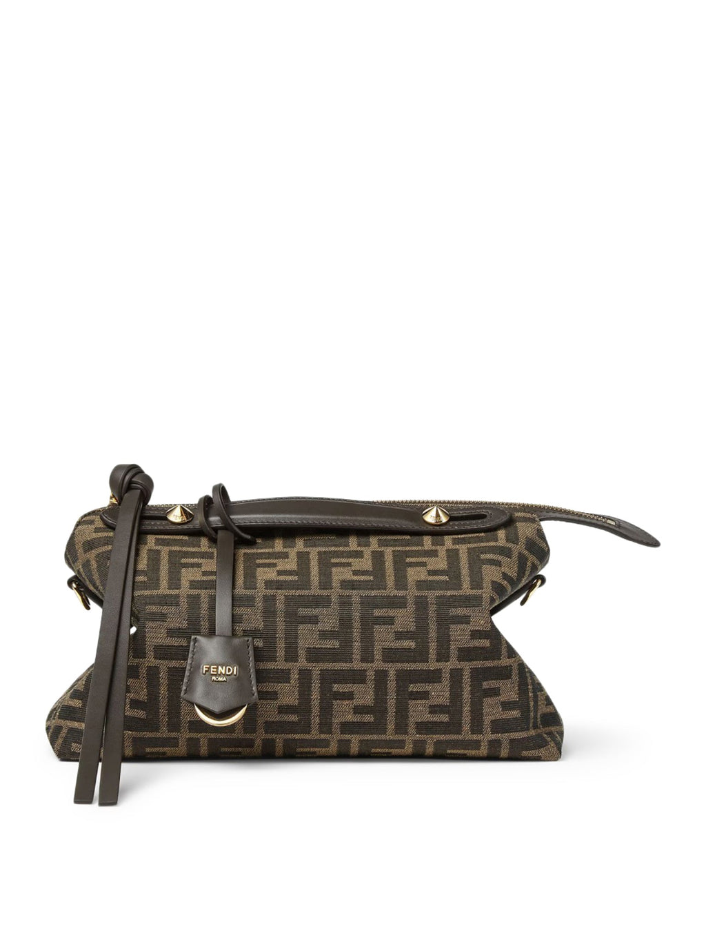By The Way Soft Medium Bag In Brown Ff Jacquard Fabric Fendi оригінал – Купити в Україні – боковий вид