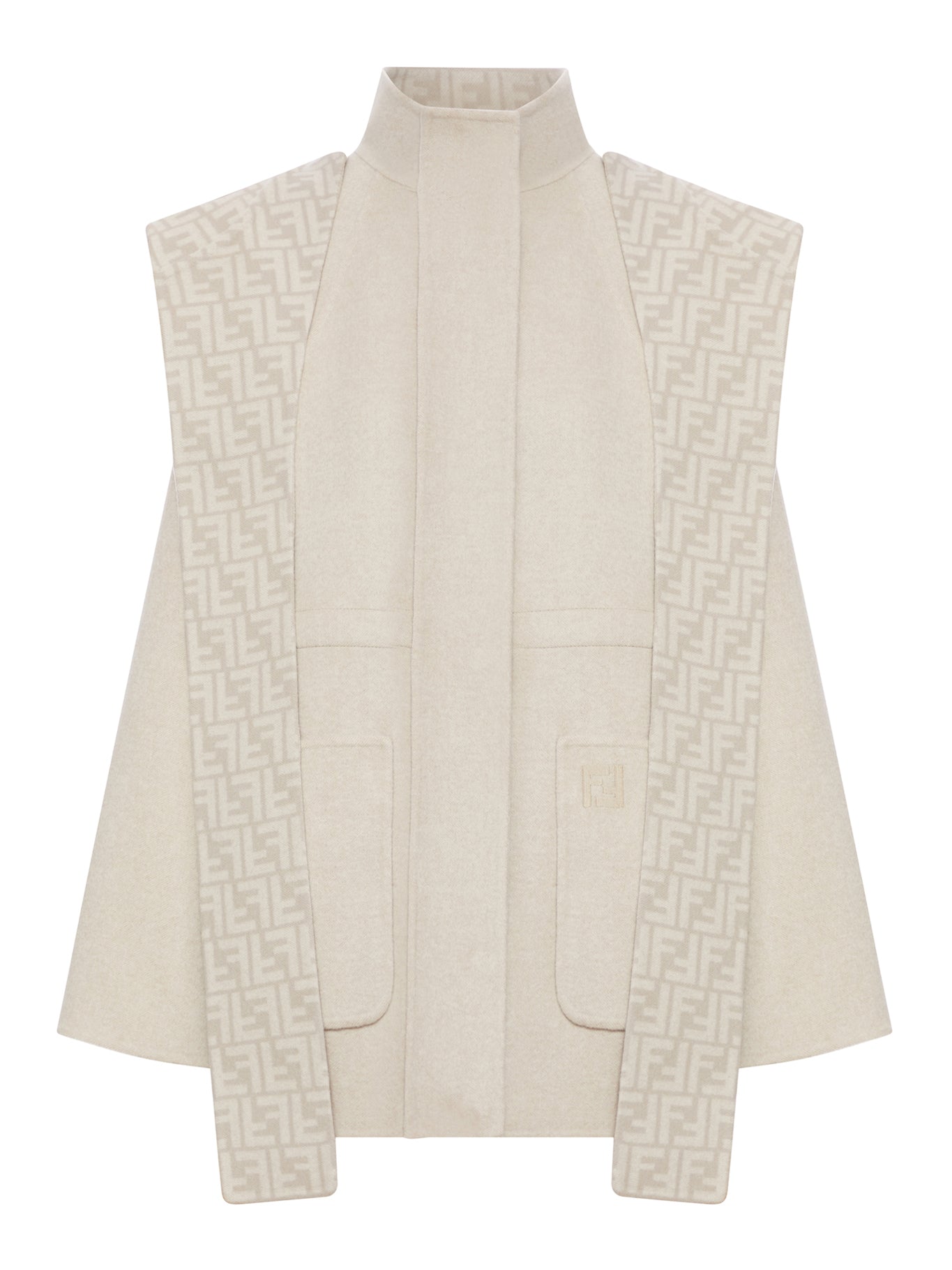 Beige Wool Parka Blouson Fendi оригінал – Купити в Україні – боковий вид