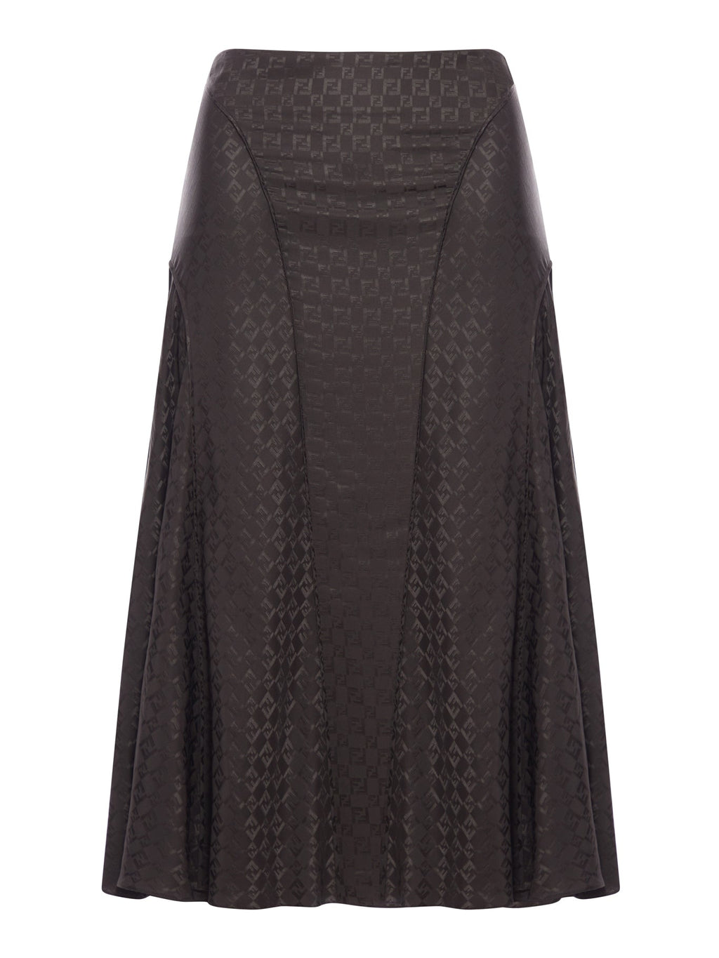 Brown Ff Jacquard Silk Skirt Fendi оригінал – Купити в Україні – боковий вид