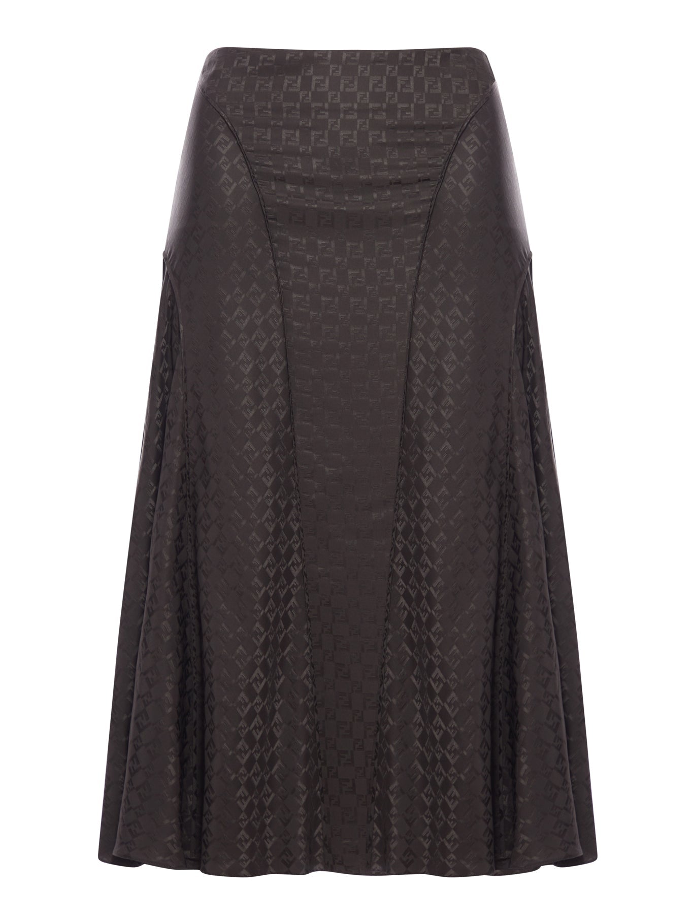 Brown Ff Jacquard Silk Skirt Fendi оригінал – Купити в Україні – боковий вид