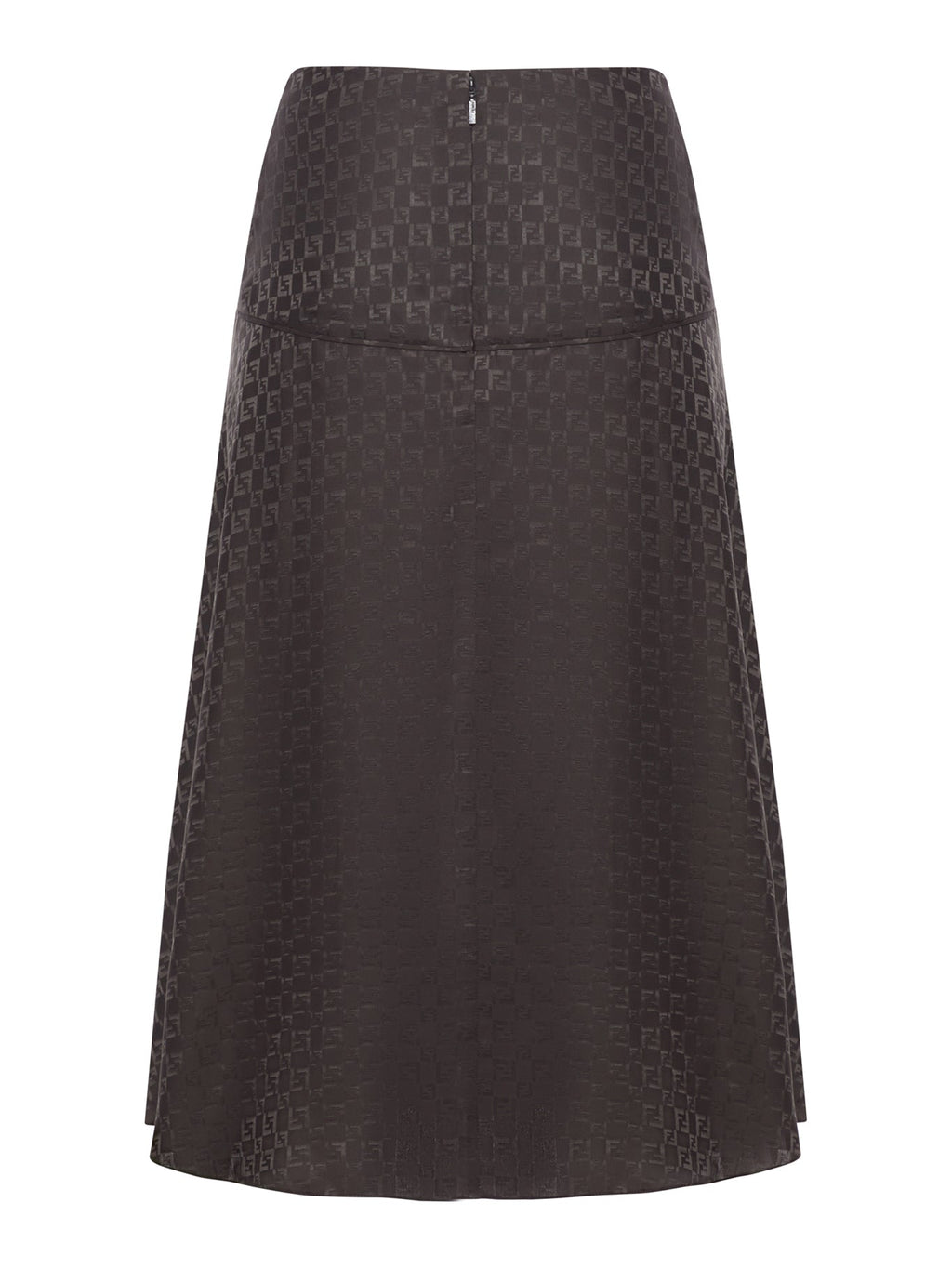 Brown Ff Jacquard Silk Skirt Fendi оригінал – Купити в Україні – вид ззаду