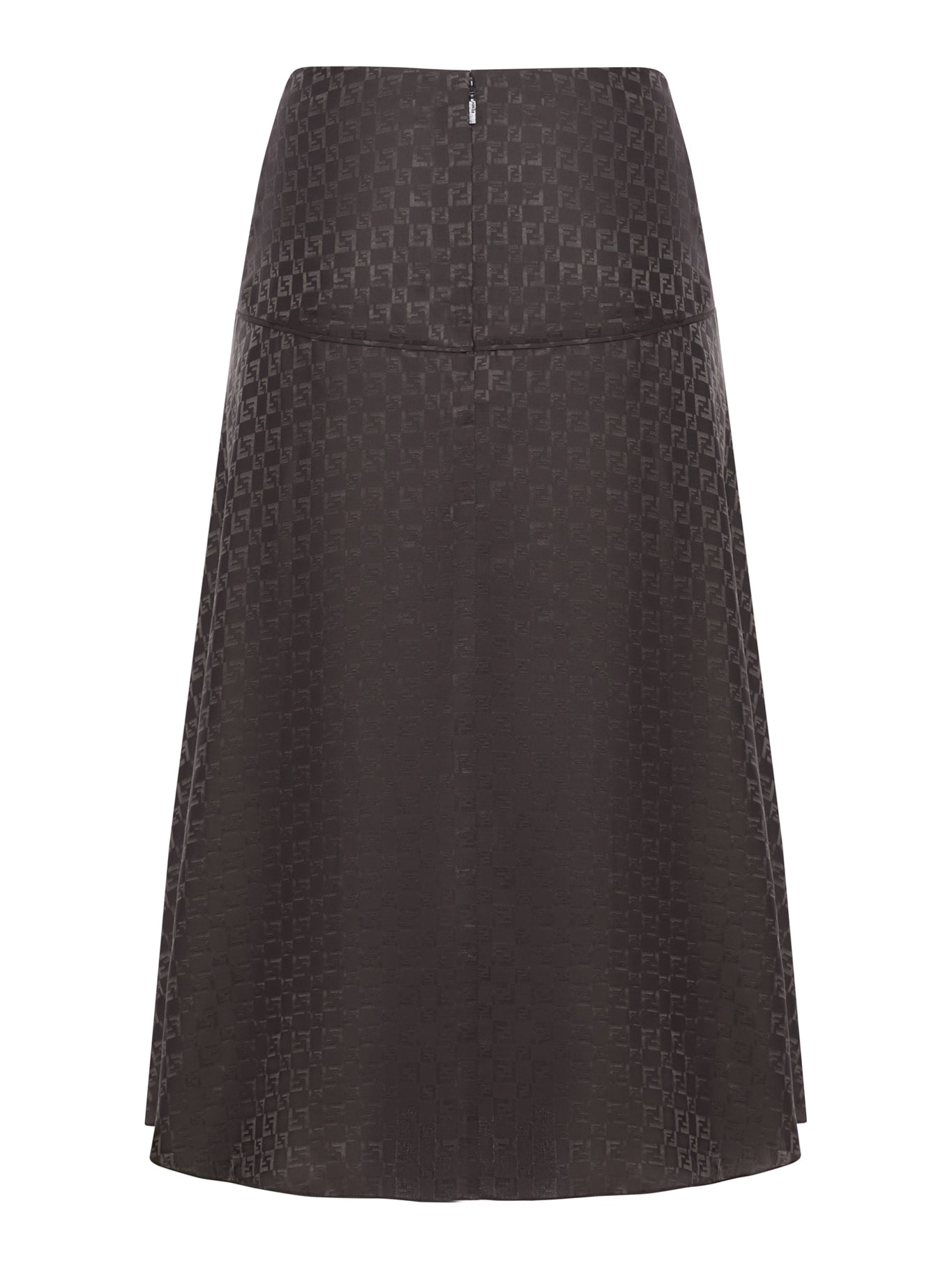 Brown Ff Jacquard Silk Skirt Fendi оригінал – Купити в Україні – вид ззаду