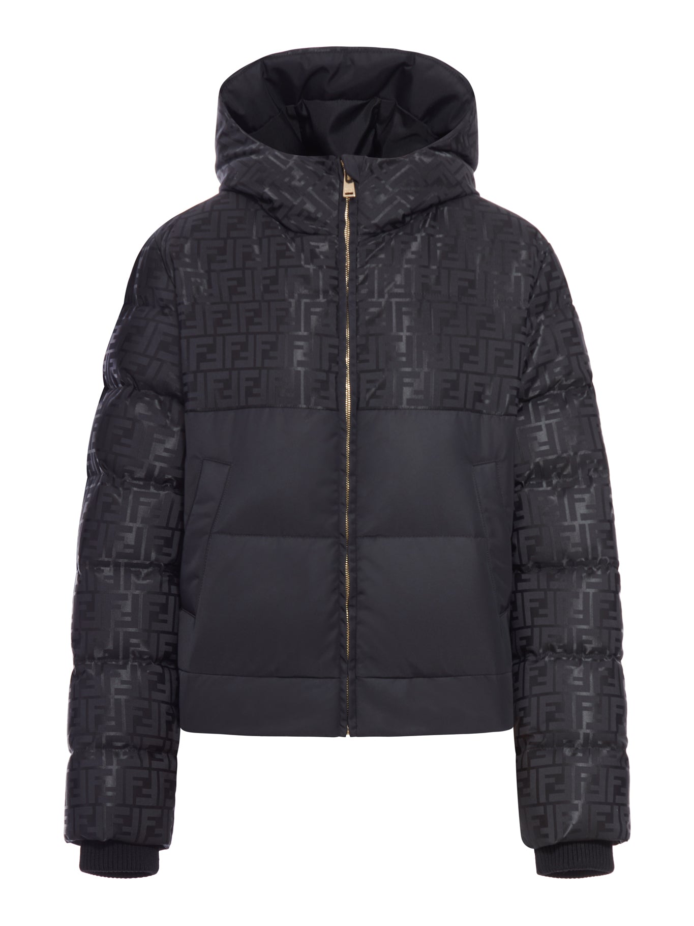 PADDED JACKET IN FF JACQUARD TECHNICAL FABRIC FENDI – Гарантія оригінальності – боковий вид