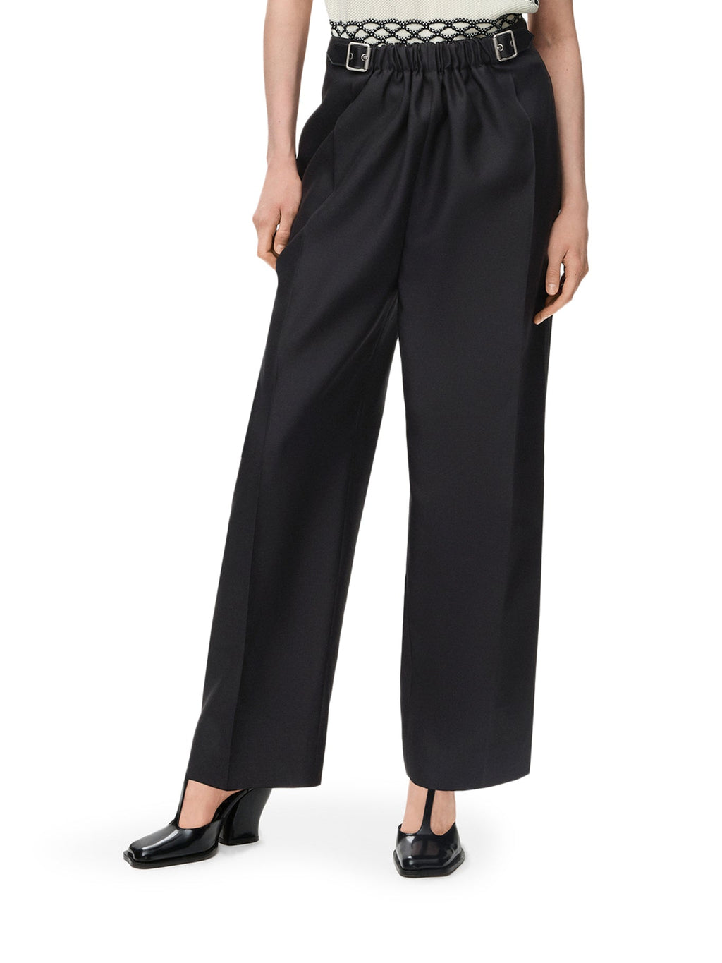 Оригінальна Wool And Silk Trousers With Belt Loewe – детальний вид