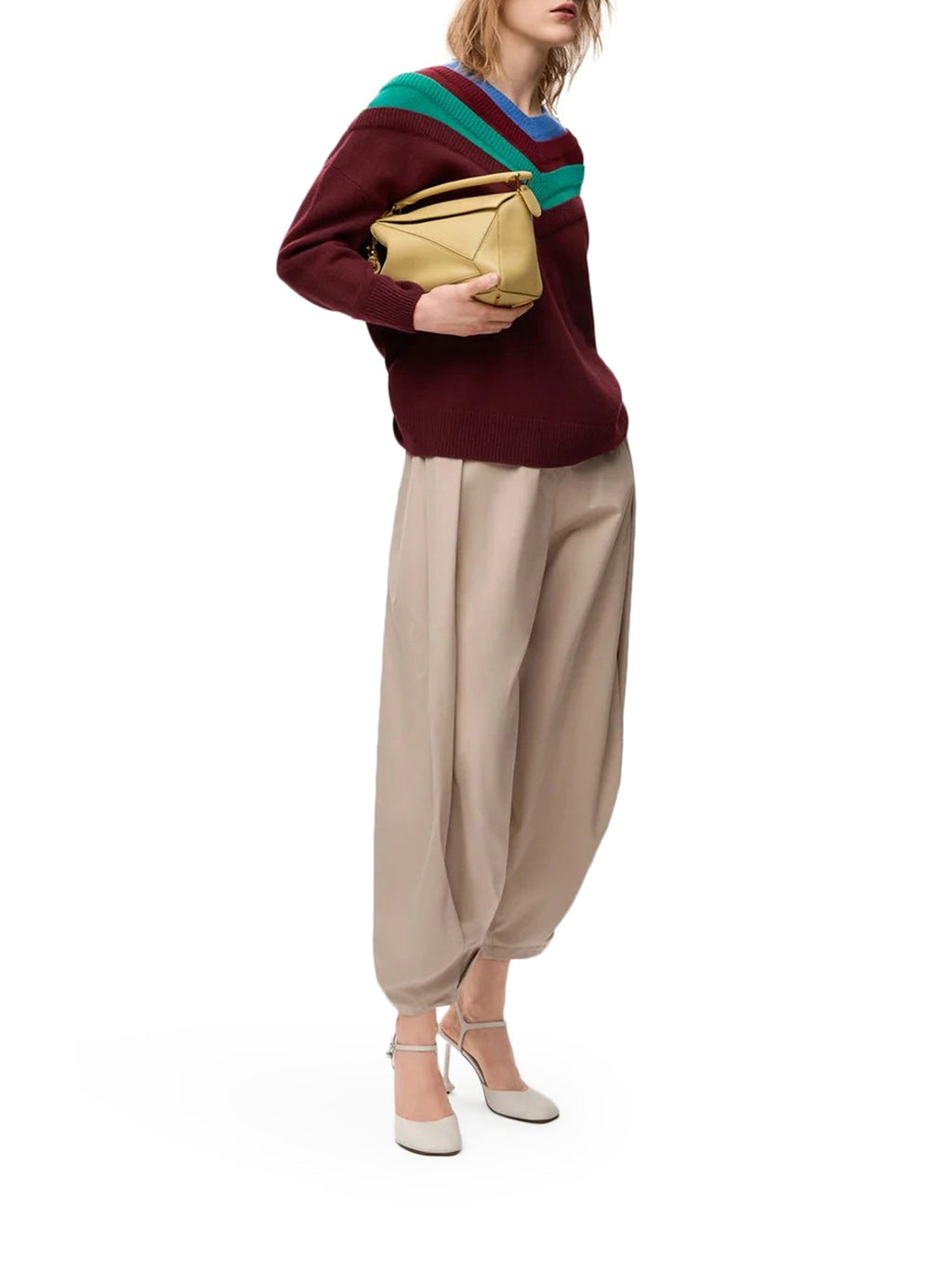 Оригінальна Wool Sweater With Layered Construction Loewe – вид ззаду