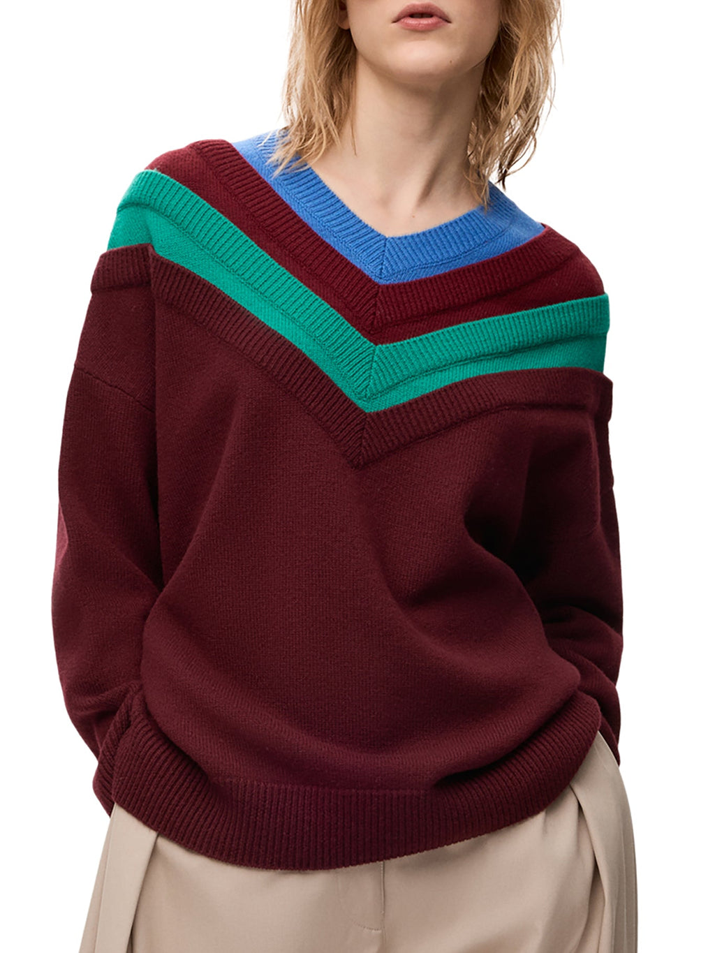 Оригінальна Wool Sweater With Layered Construction Loewe – детальний вид