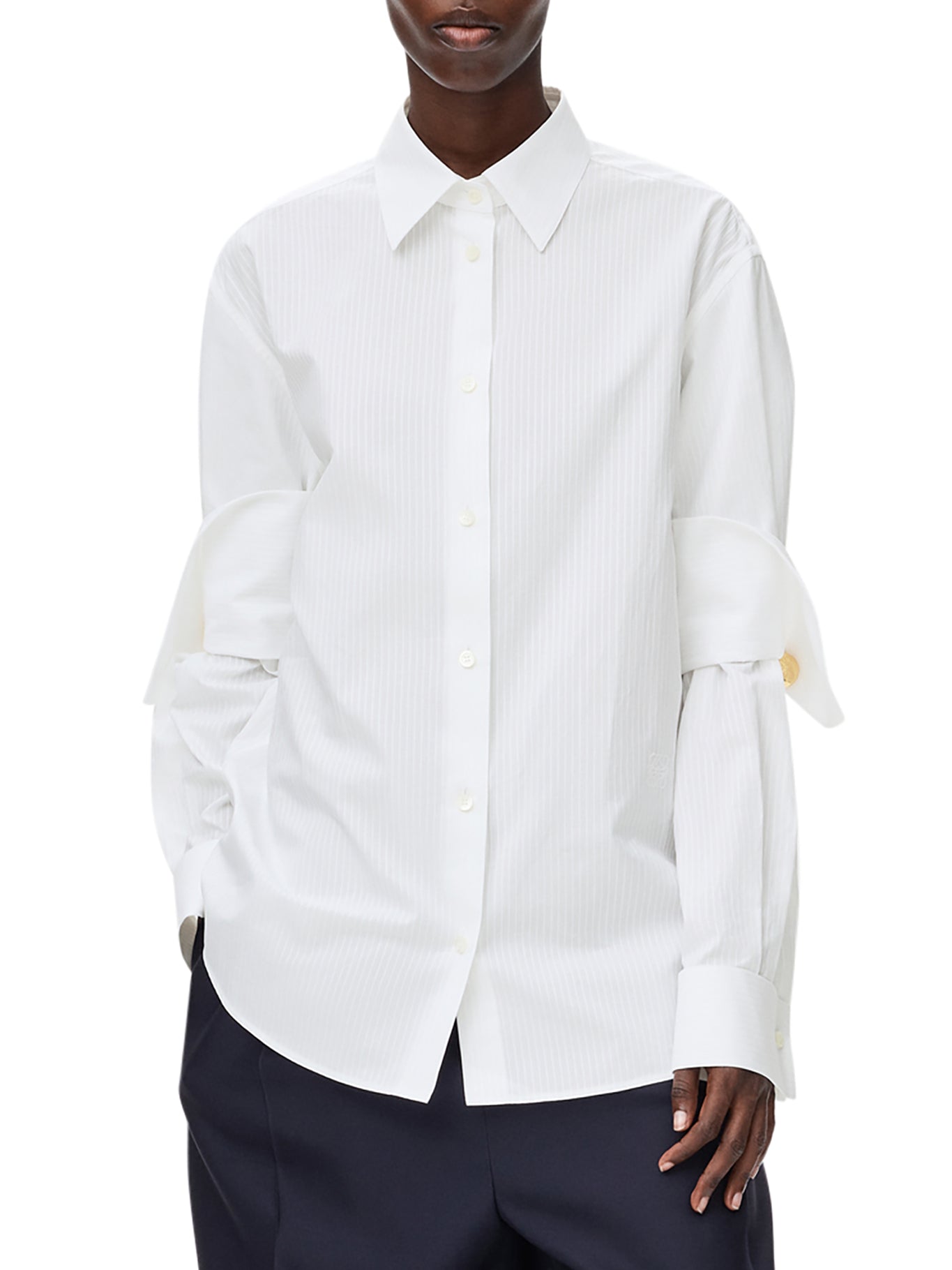 Cotton Shirt With Double-Layer Sleeves Loewe – Гарантія оригінальності – детальний вид